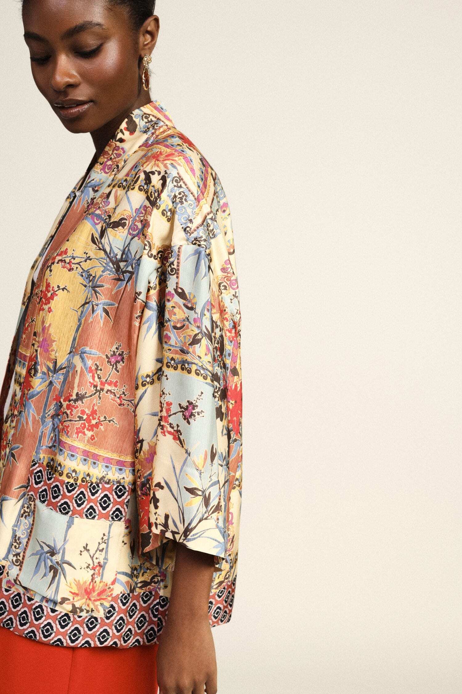 Coat Duster Fantasy Patchwork Wide Sleeve Dixie