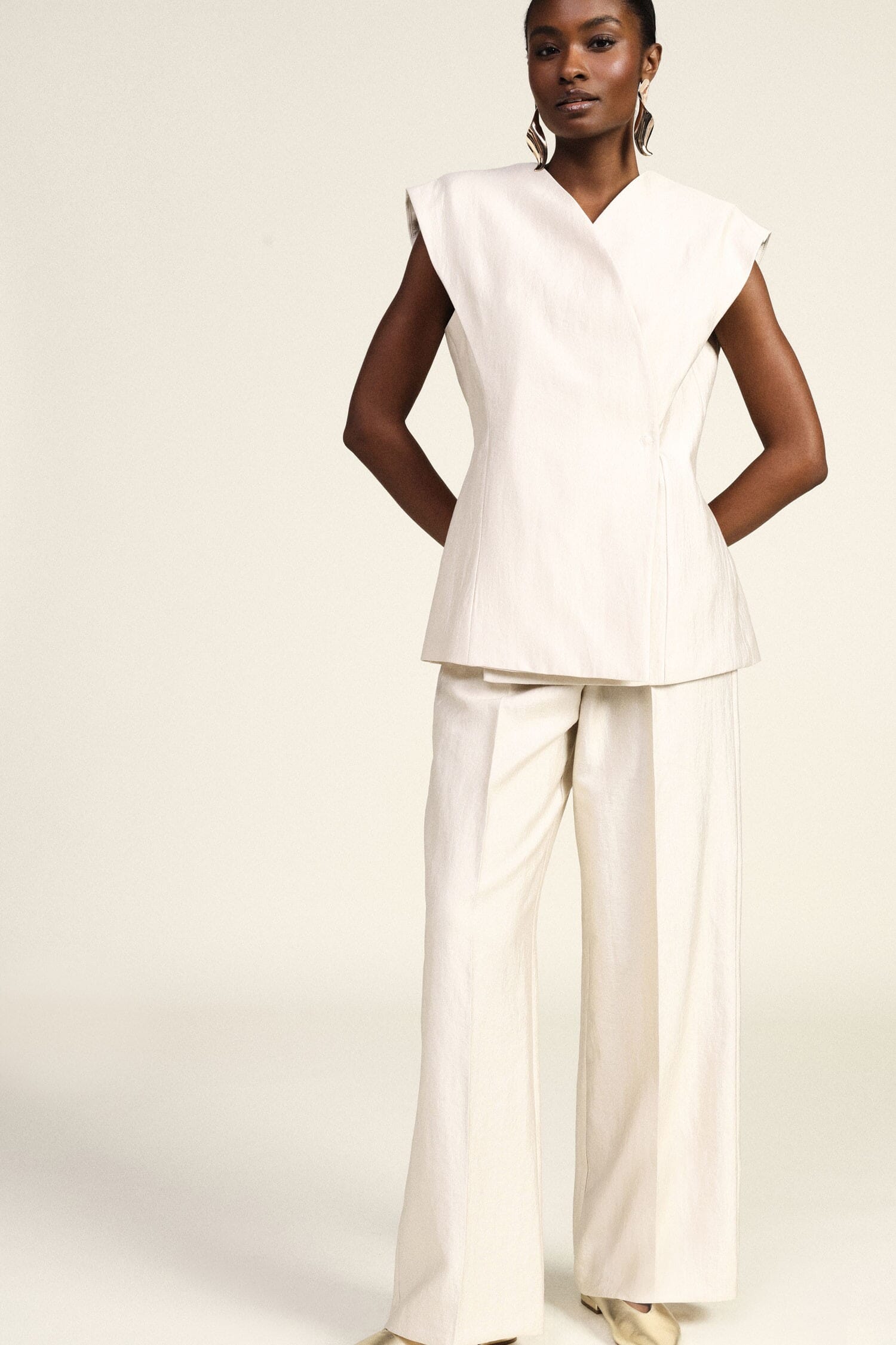 High Waisted Palace Trousers With Front Darts Dixie