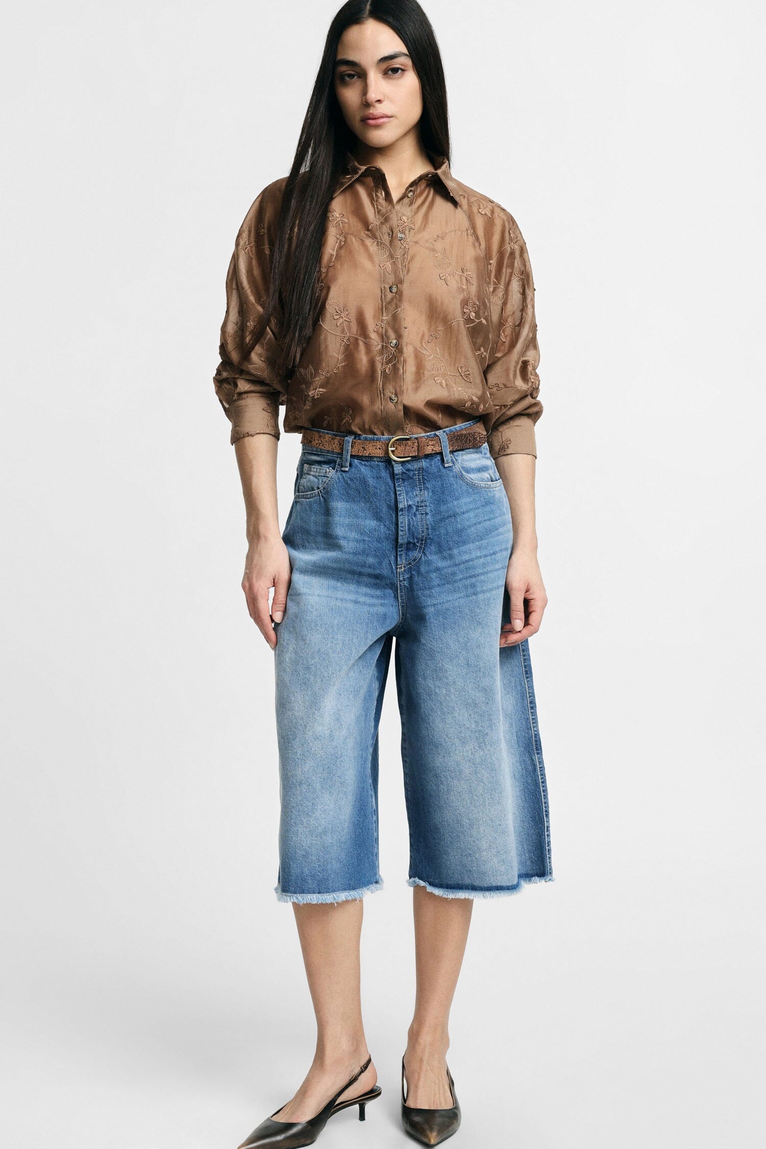 Bermuda à cinq poches avec ourlet effiloché Please