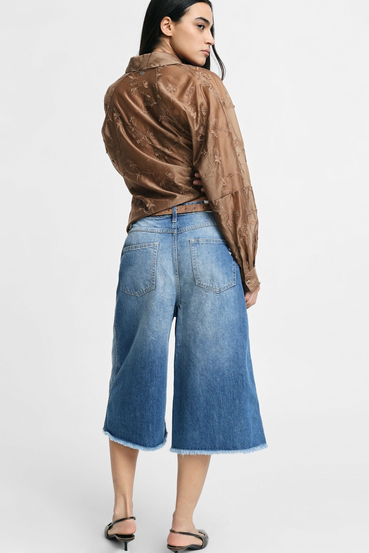 Bermuda à cinq poches avec ourlet effiloché Please