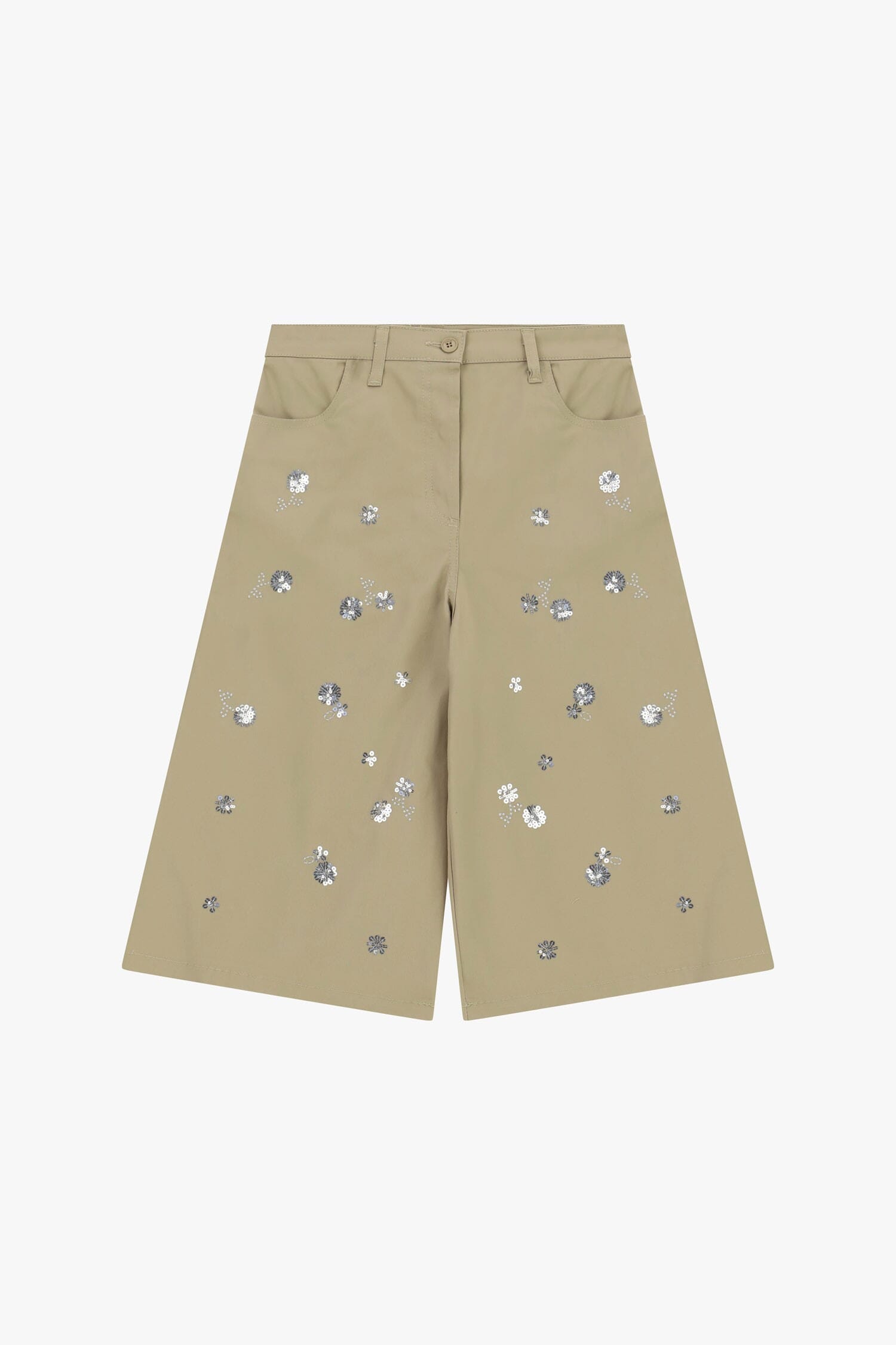 Shorts Al Ginocchio Con Applicazioni Floreali E Tasche Please