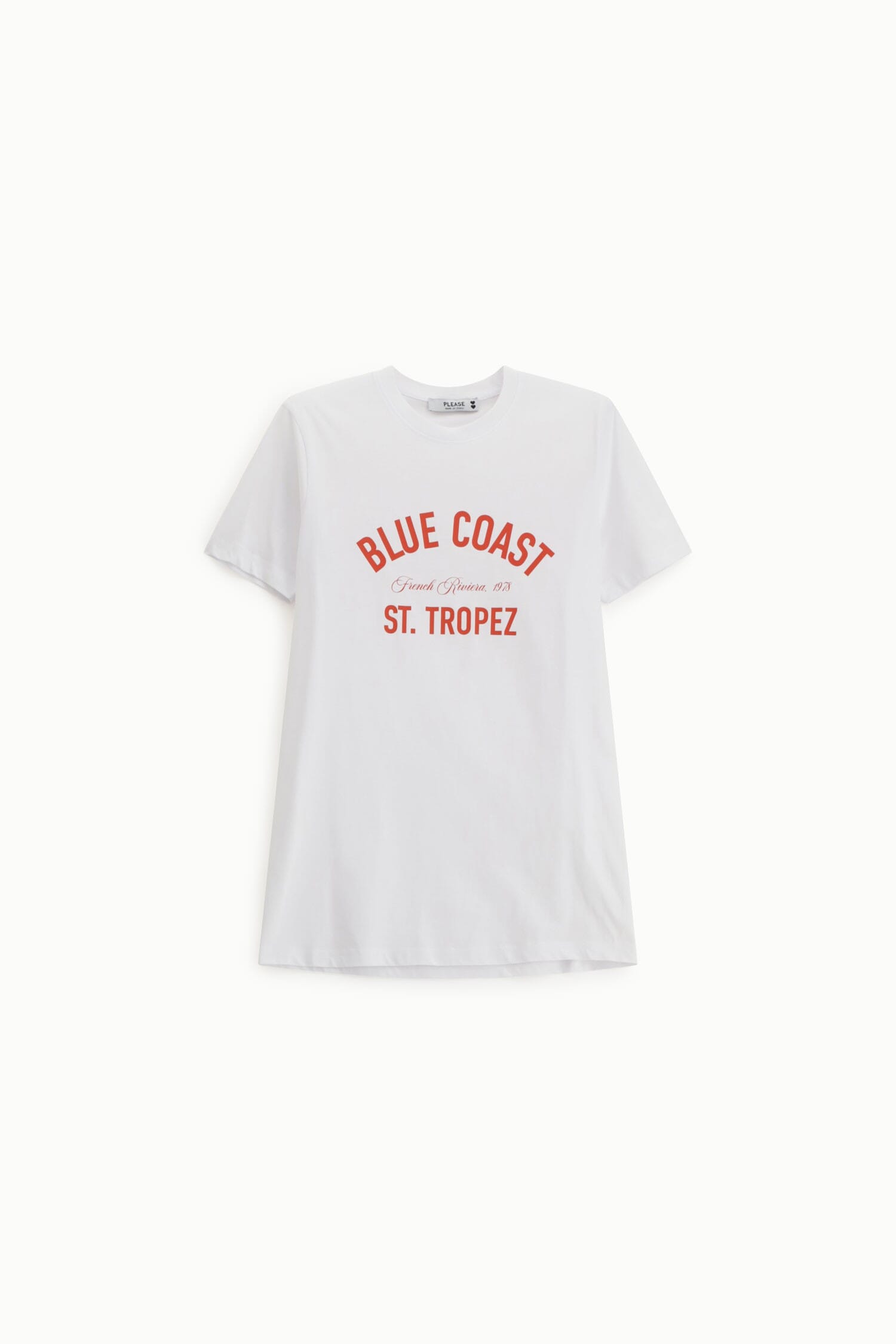 Front Print T-Shirt Regular-Fit Crew Neck Please