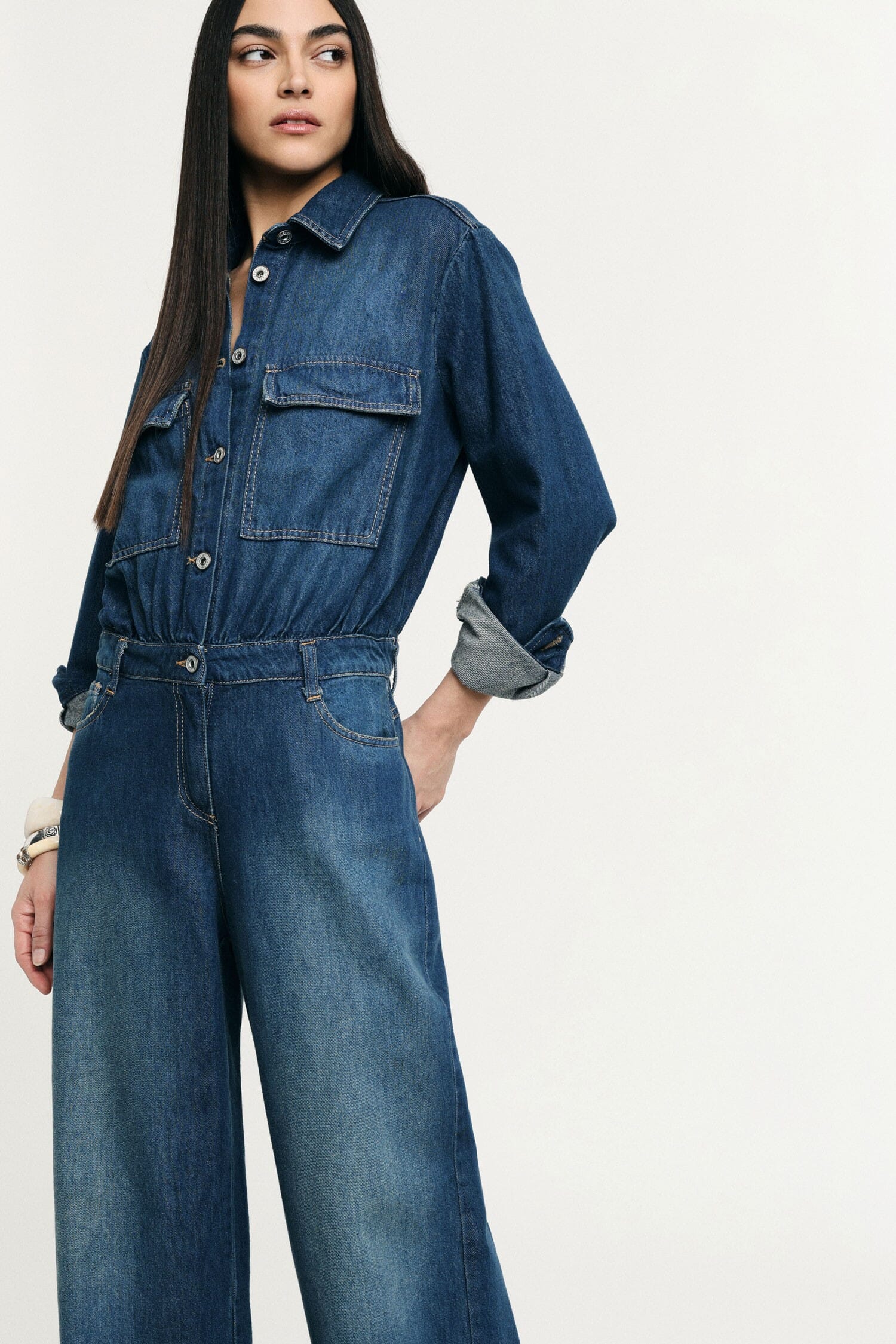 Jumpsuit Denim Regular-Fit Con Tasche Frontali Please
