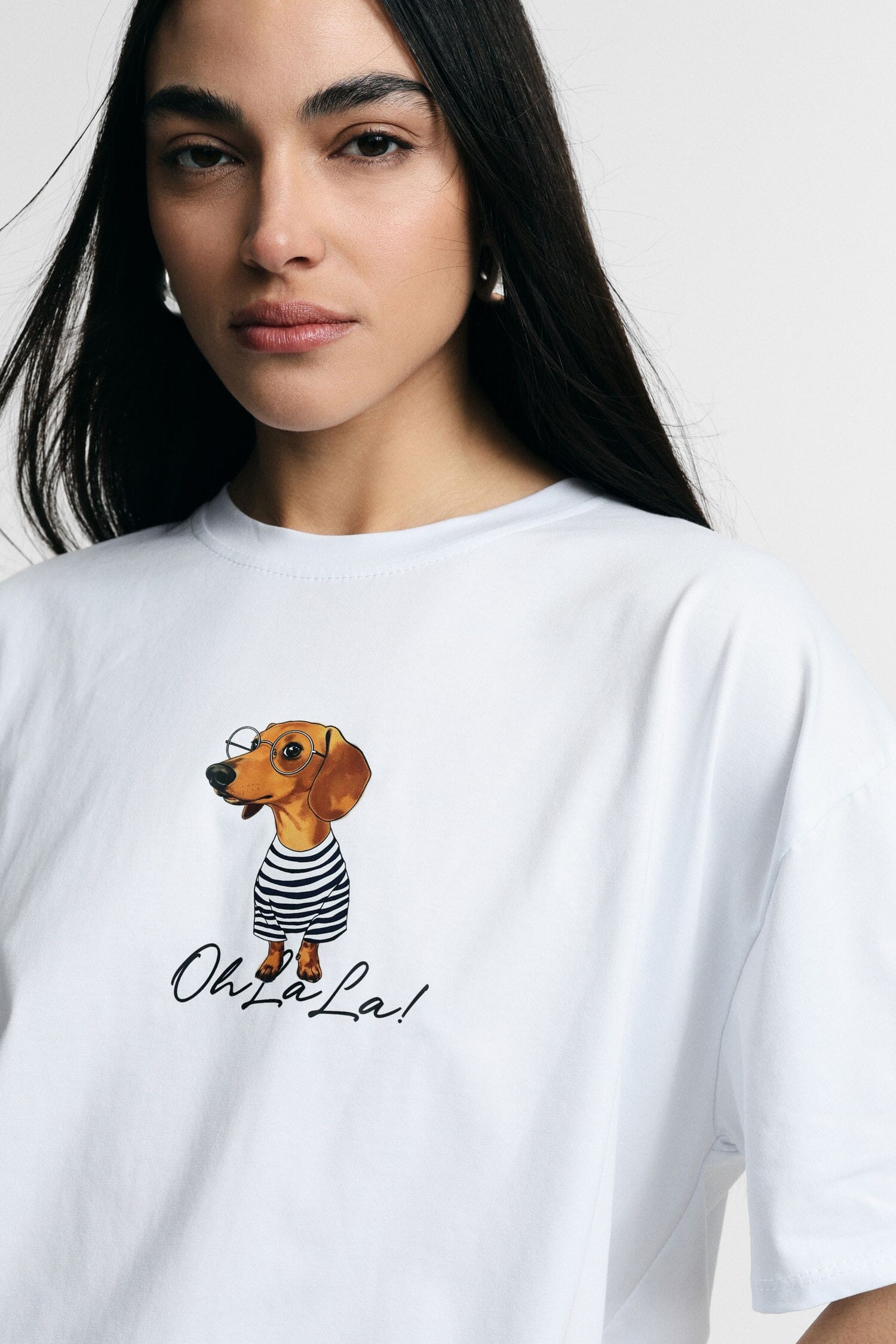 T-Shirt Large Print Dog Front Graphics Please