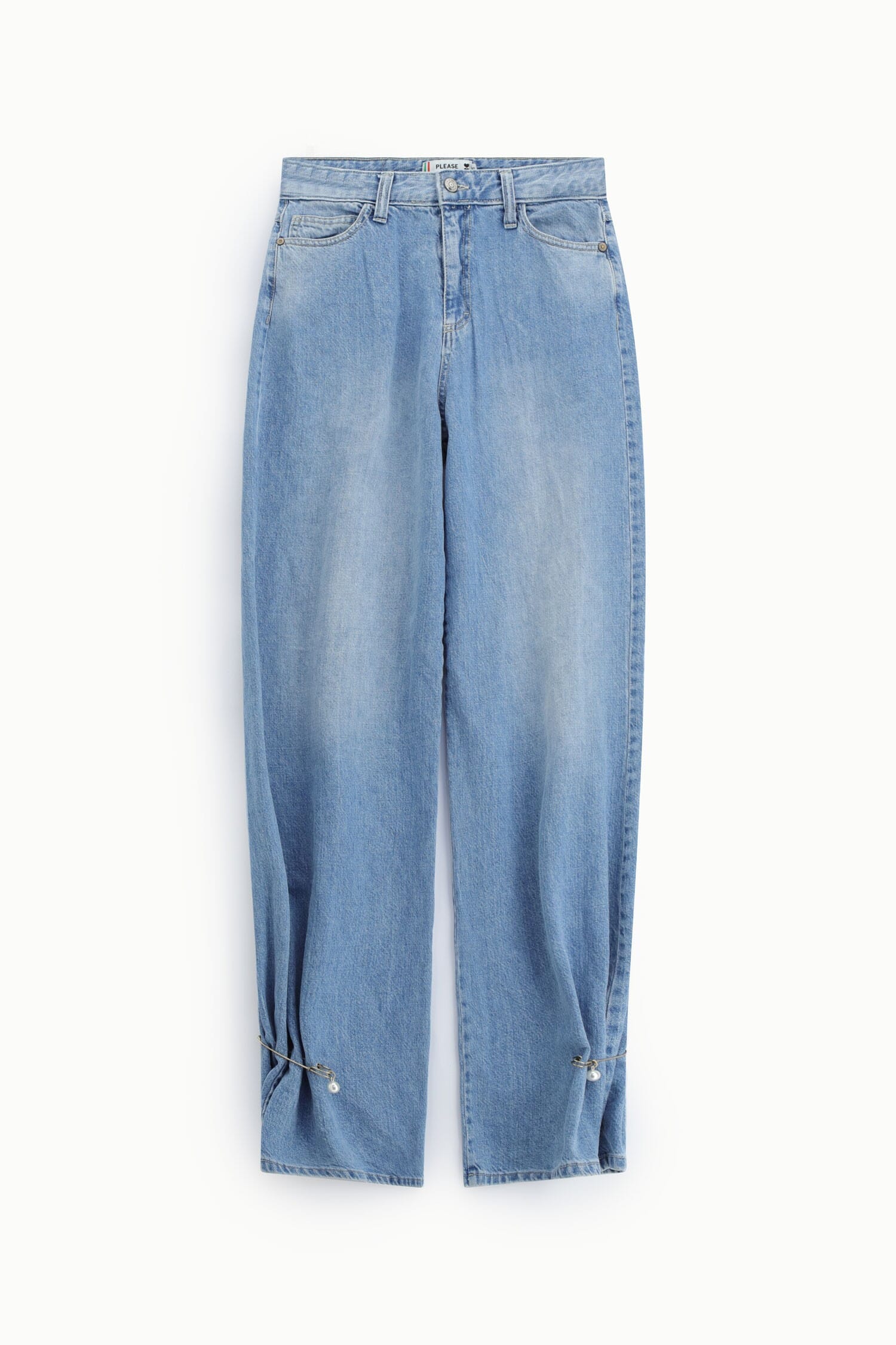 Jeans Straight Con Dettaglio Spille Please