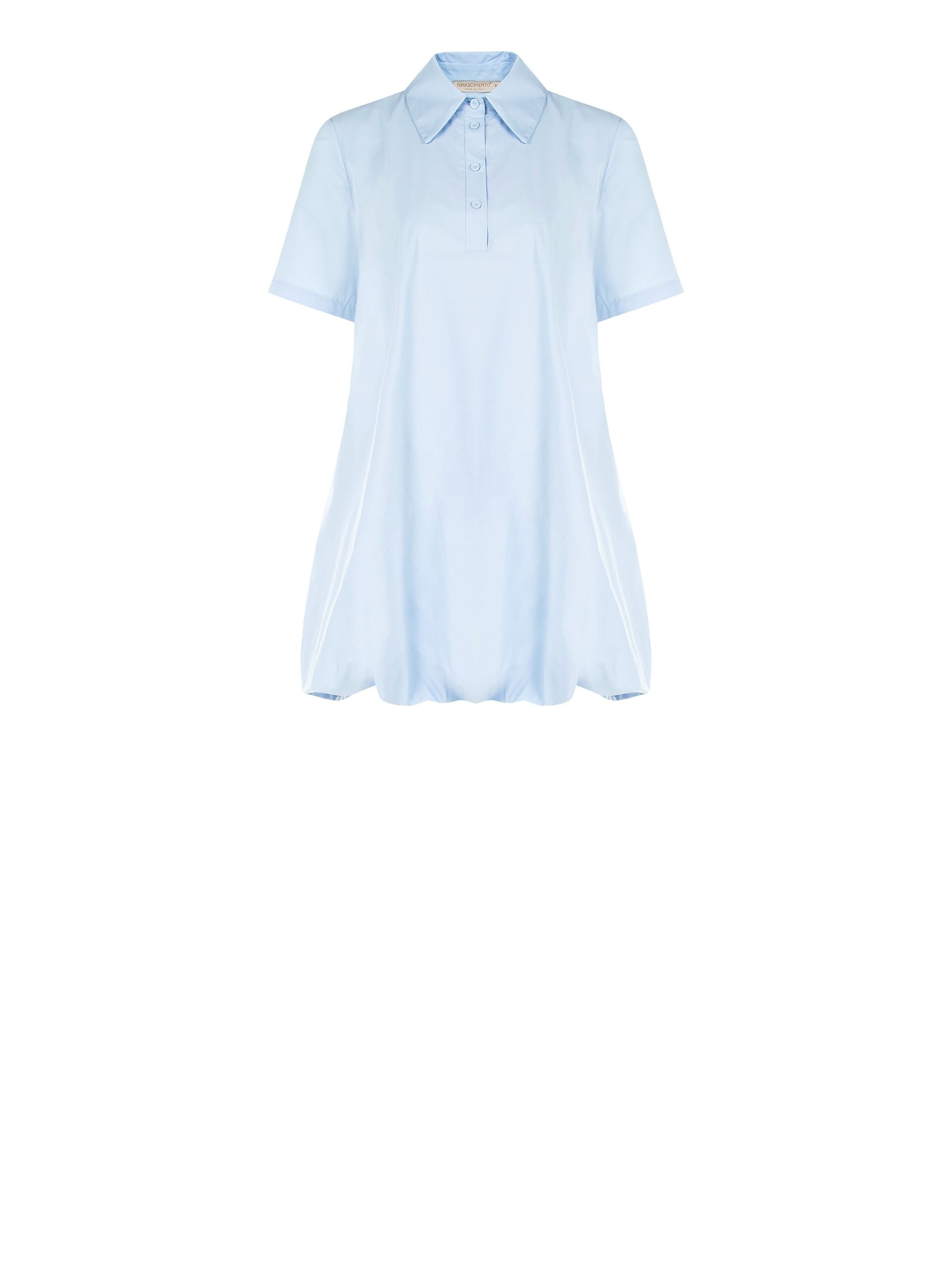 Abito Corto Camicia In Cotone A Palloncino Con Tasche Rinascimento