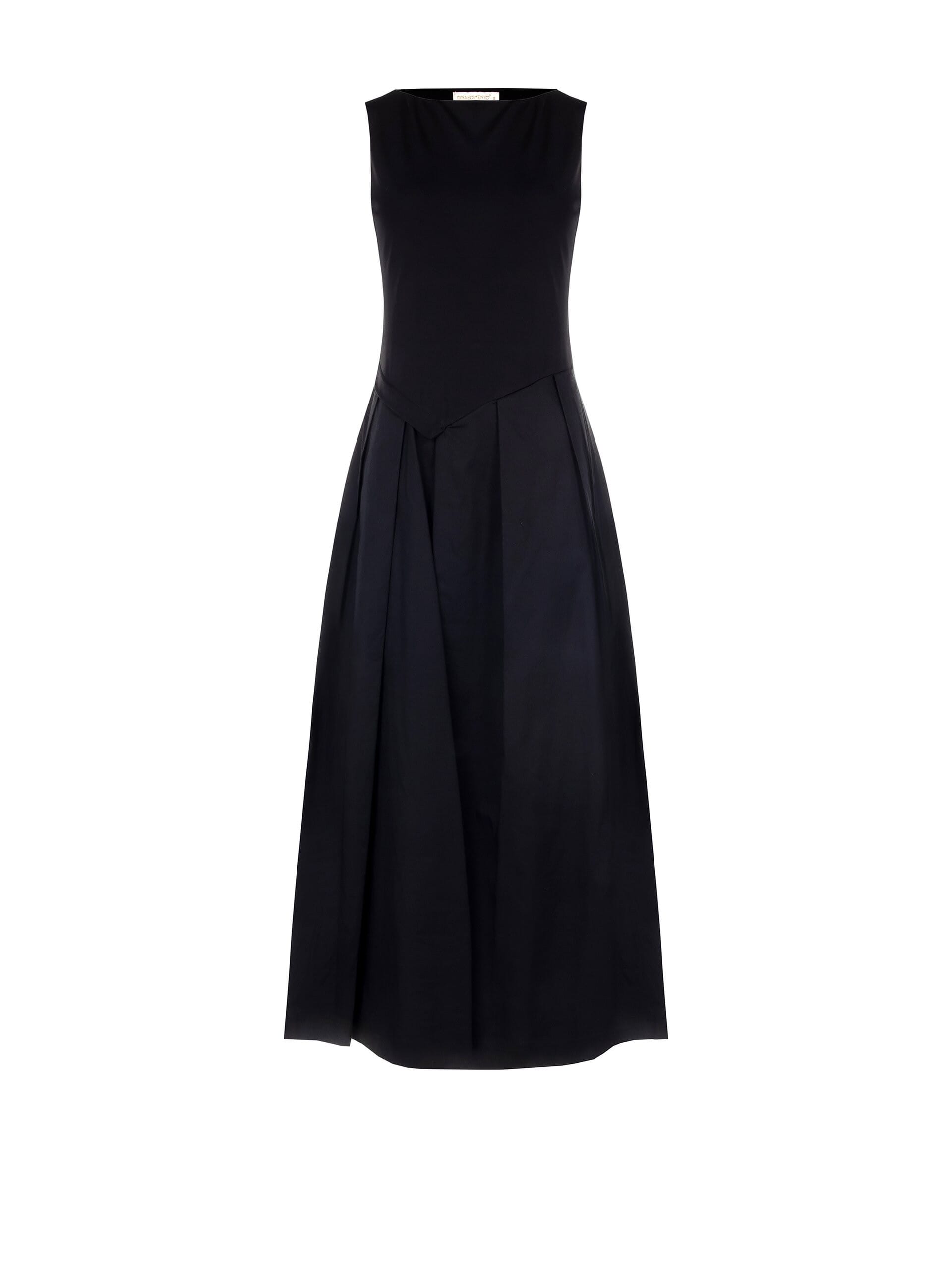 Abito Lungo Effetto 2 Pezzi Top In Jersey E Gonna A Pieghe In Cotone Rinascimento