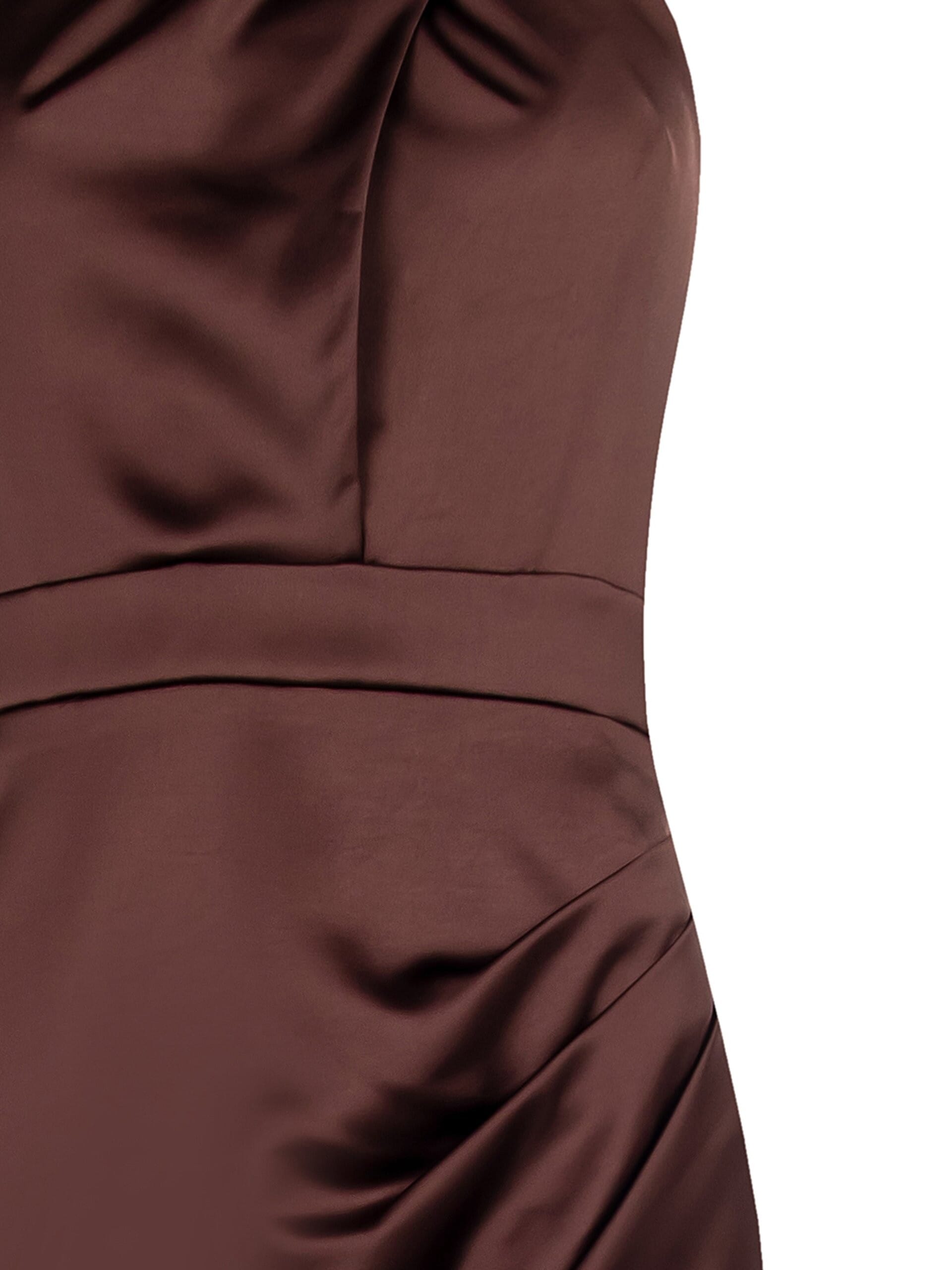 Abito Lungo Ad Incrocio In Raso Con Décolleté Intrecciato Rinascimento