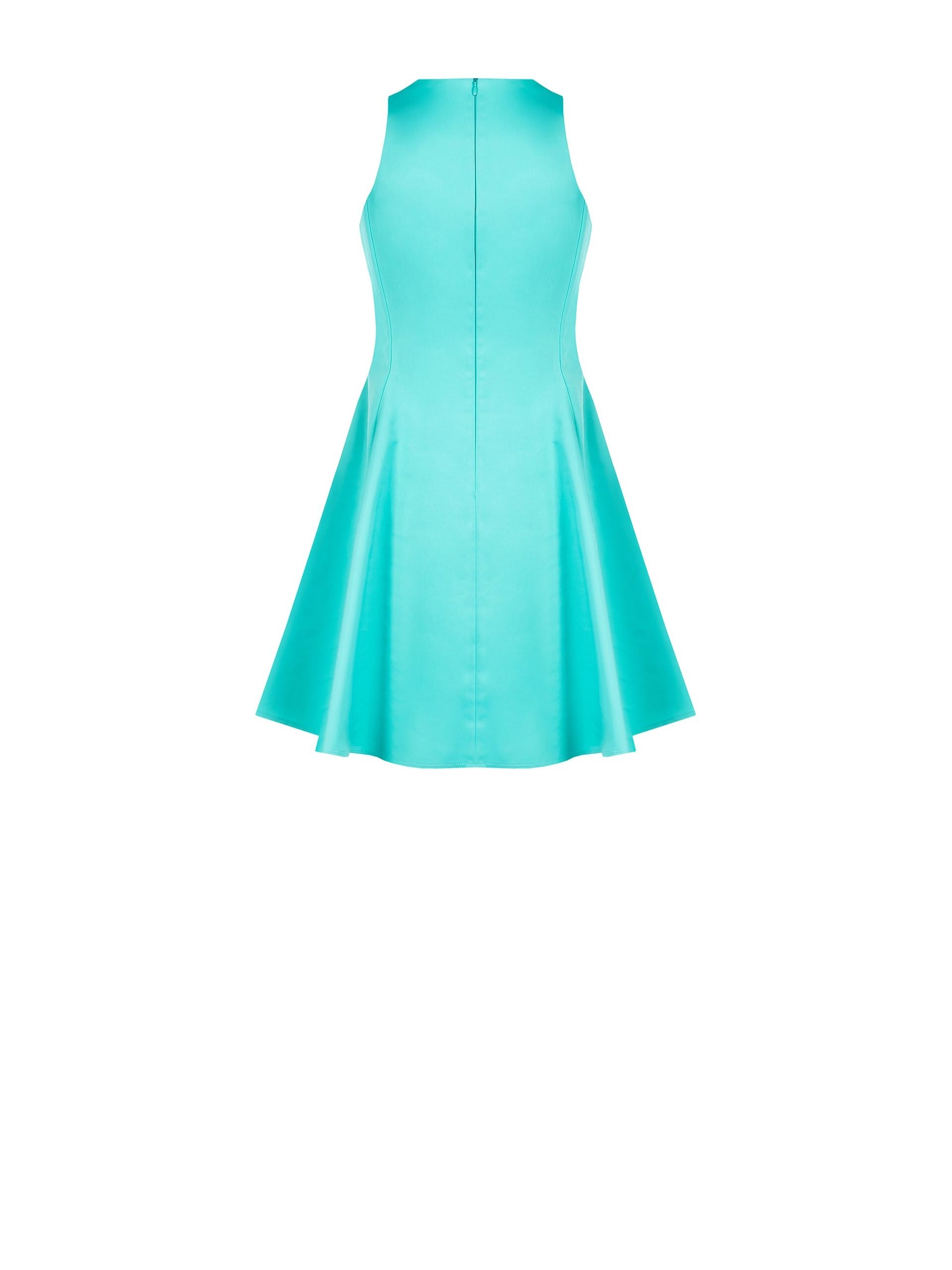 Abito Corto Sfiancato A Ruota In Misto Cotone Strutturato Con Fiocco E Dettaglio Gioiello Rinascimento