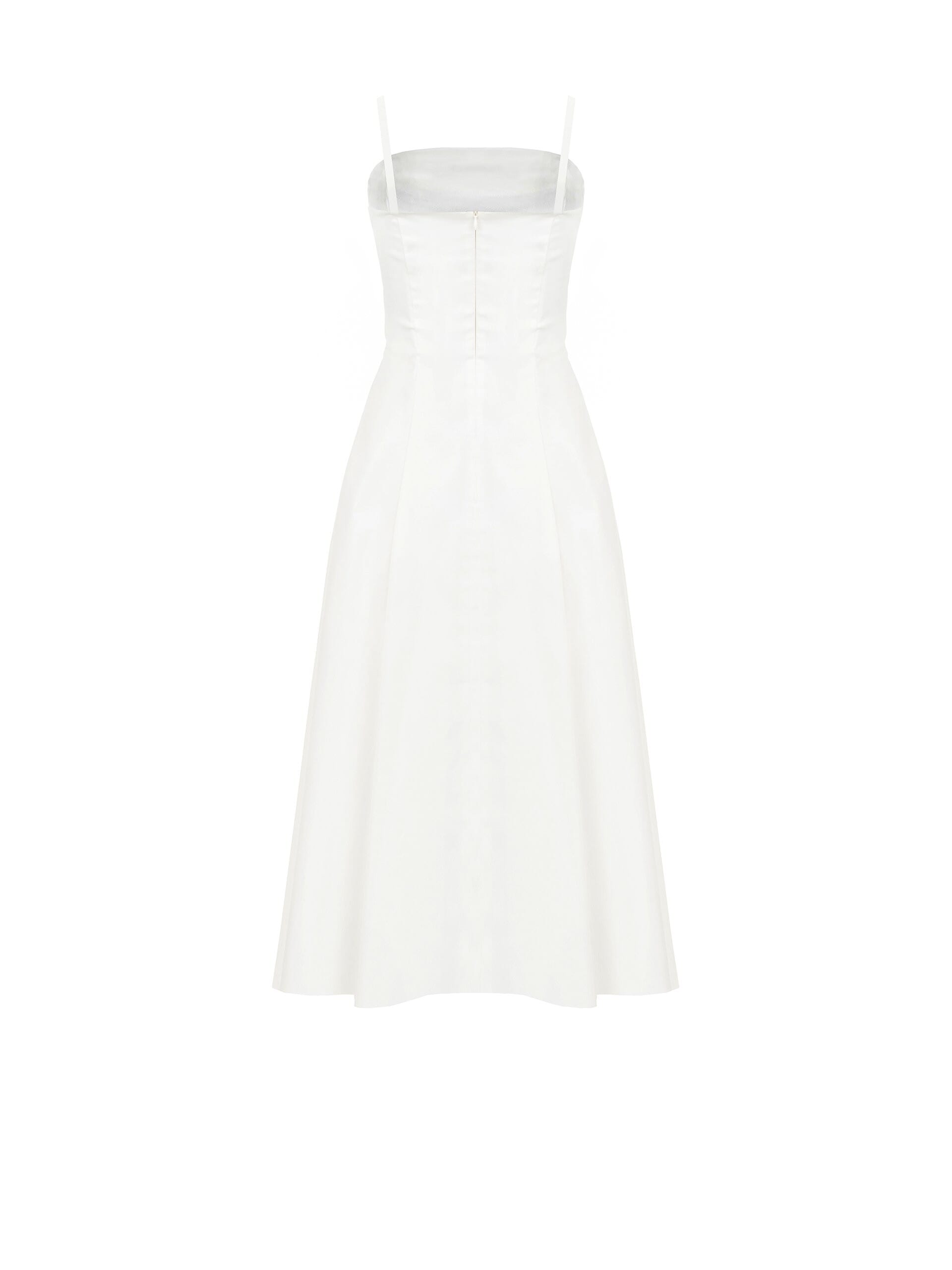 Robe midi structurée en coton mélangé avec nœud papillon et bijou Rinascimento