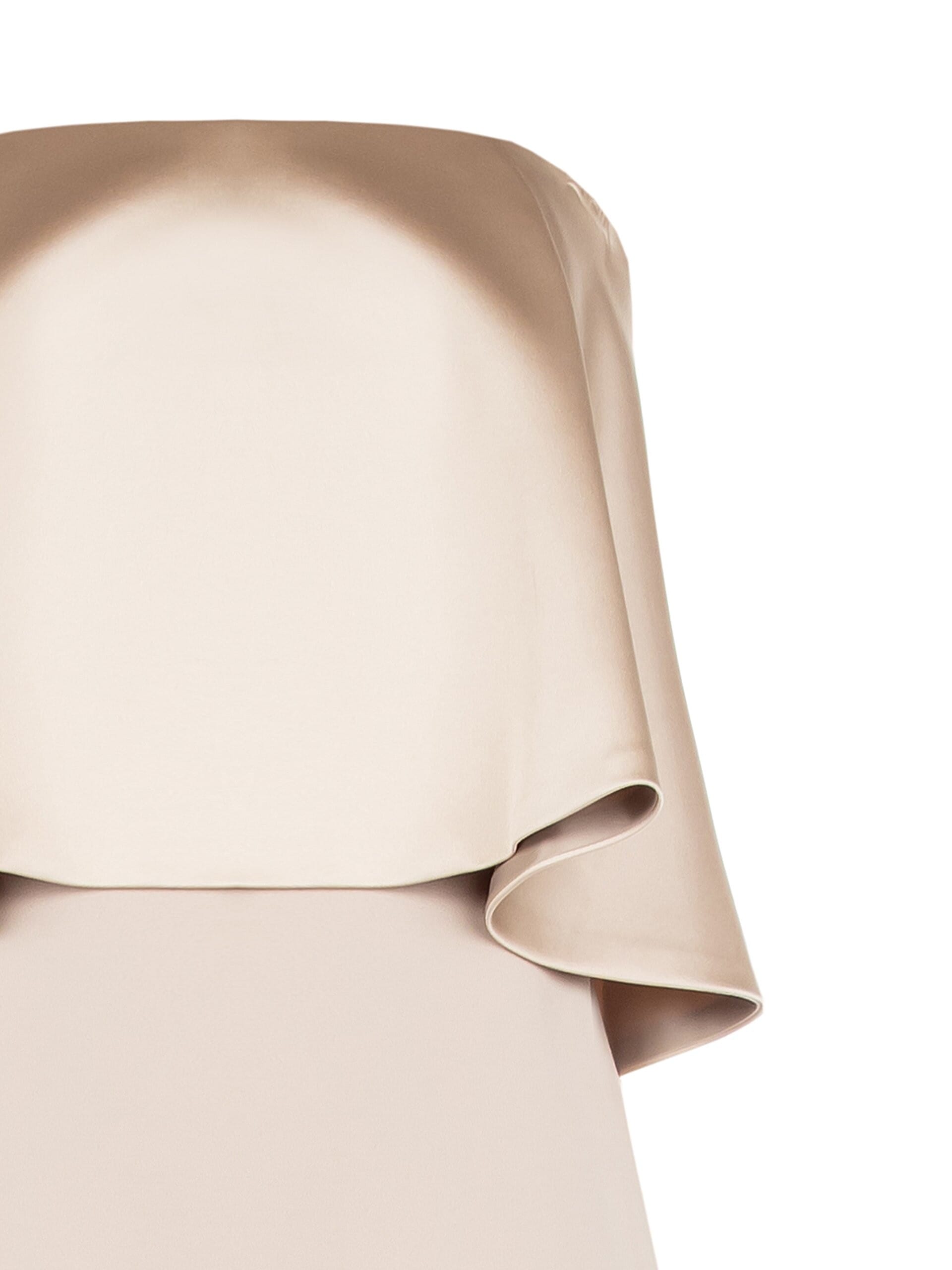 Robe longue à ceinture en crêpe scuba avec maxi volants en satin Rinascimento