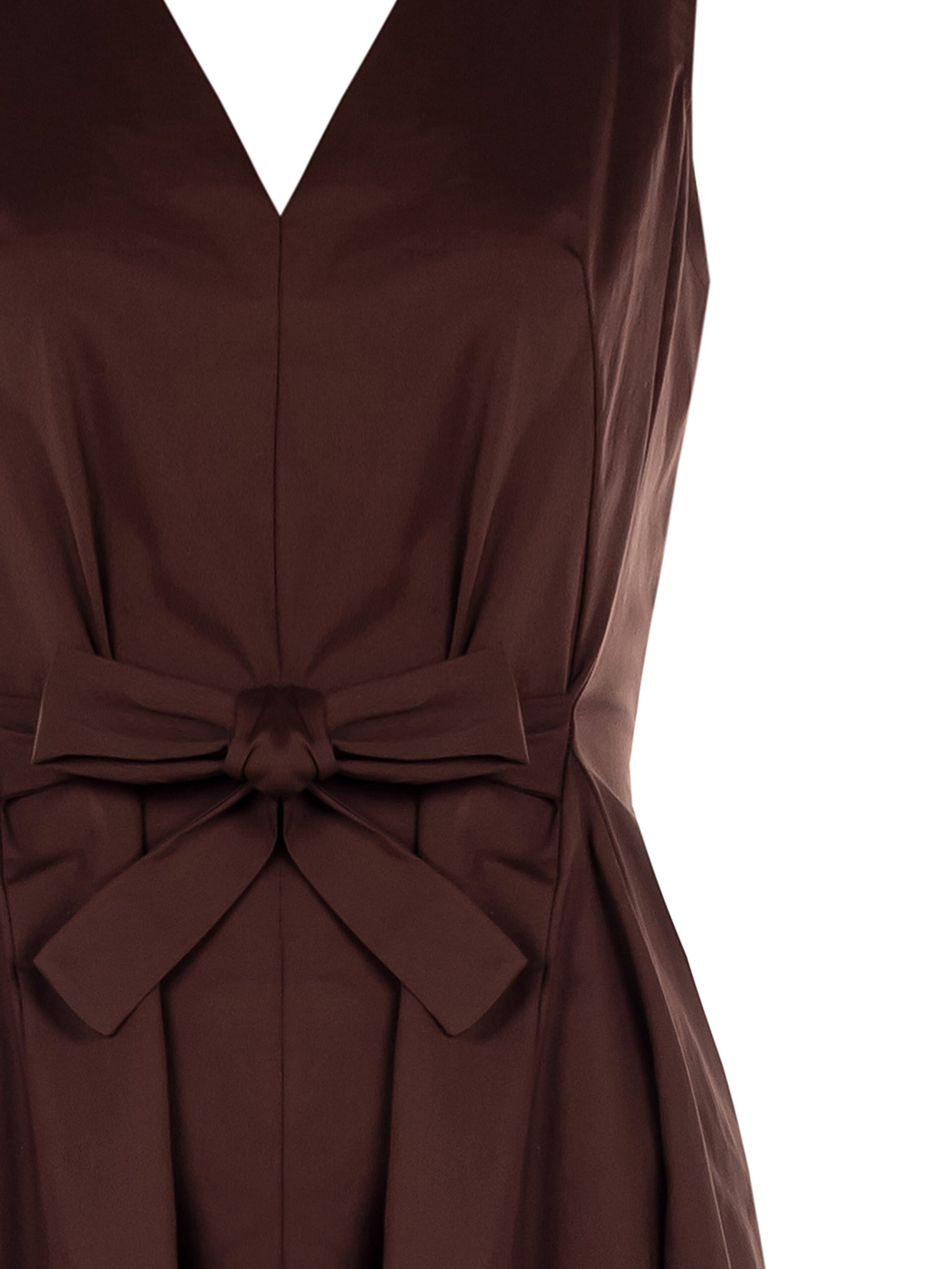 Robe longueur genou en coton mélangé extensible à double col V par Rinascimento