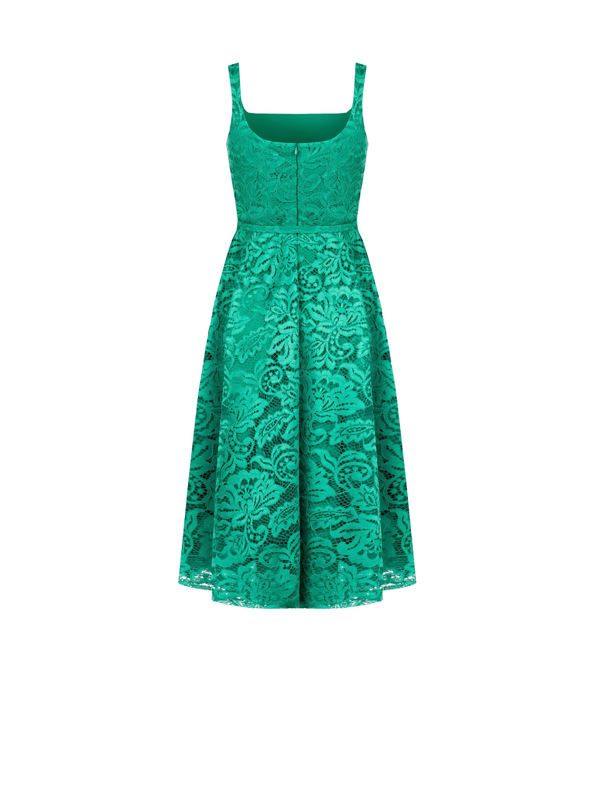 Midi Wheel Lace Dress With Slim Fit-In Belt Coordinated Rinascimento