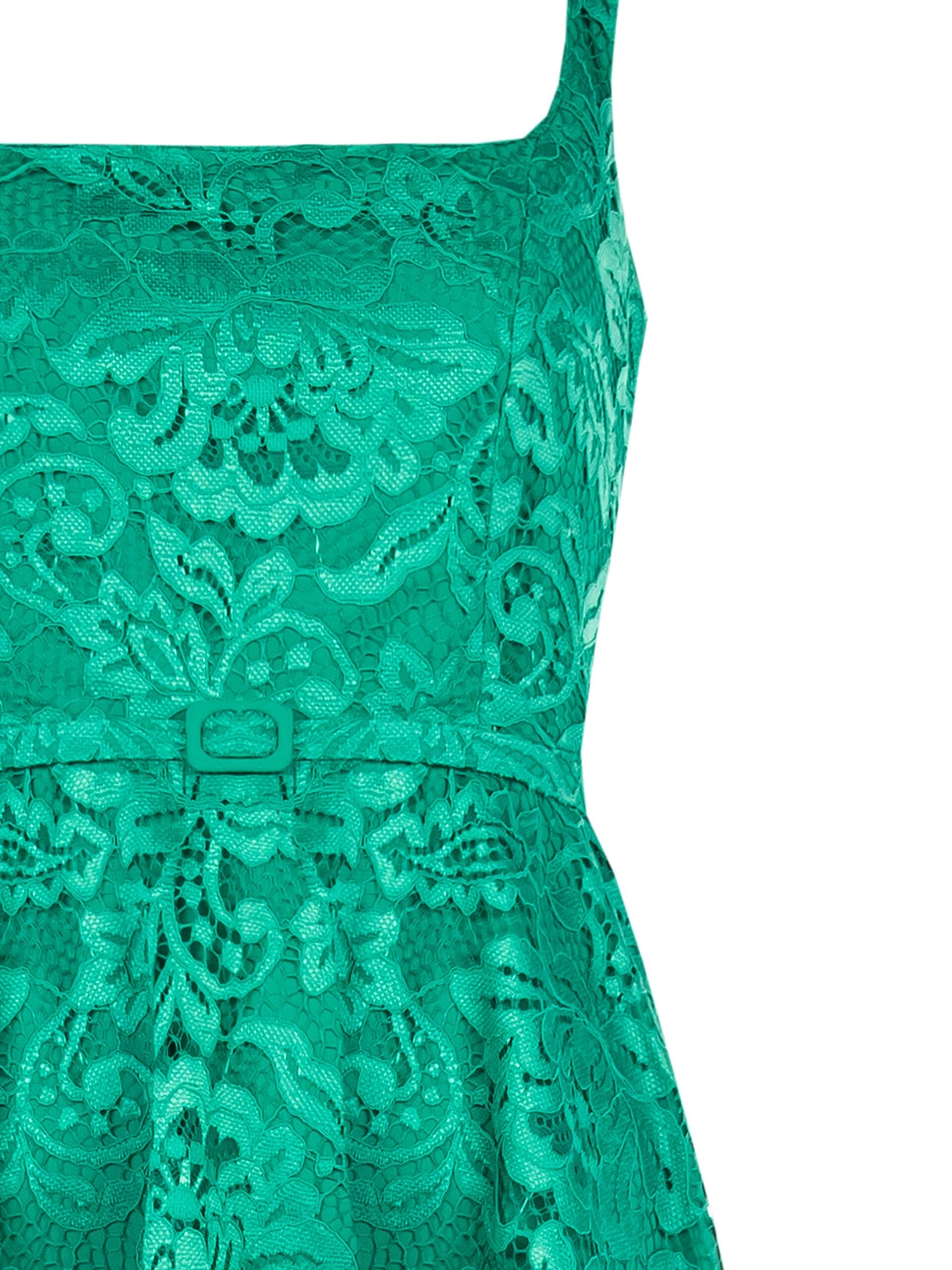 Midi Wheel Lace Dress With Slim Fit-In Belt Coordinated Rinascimento