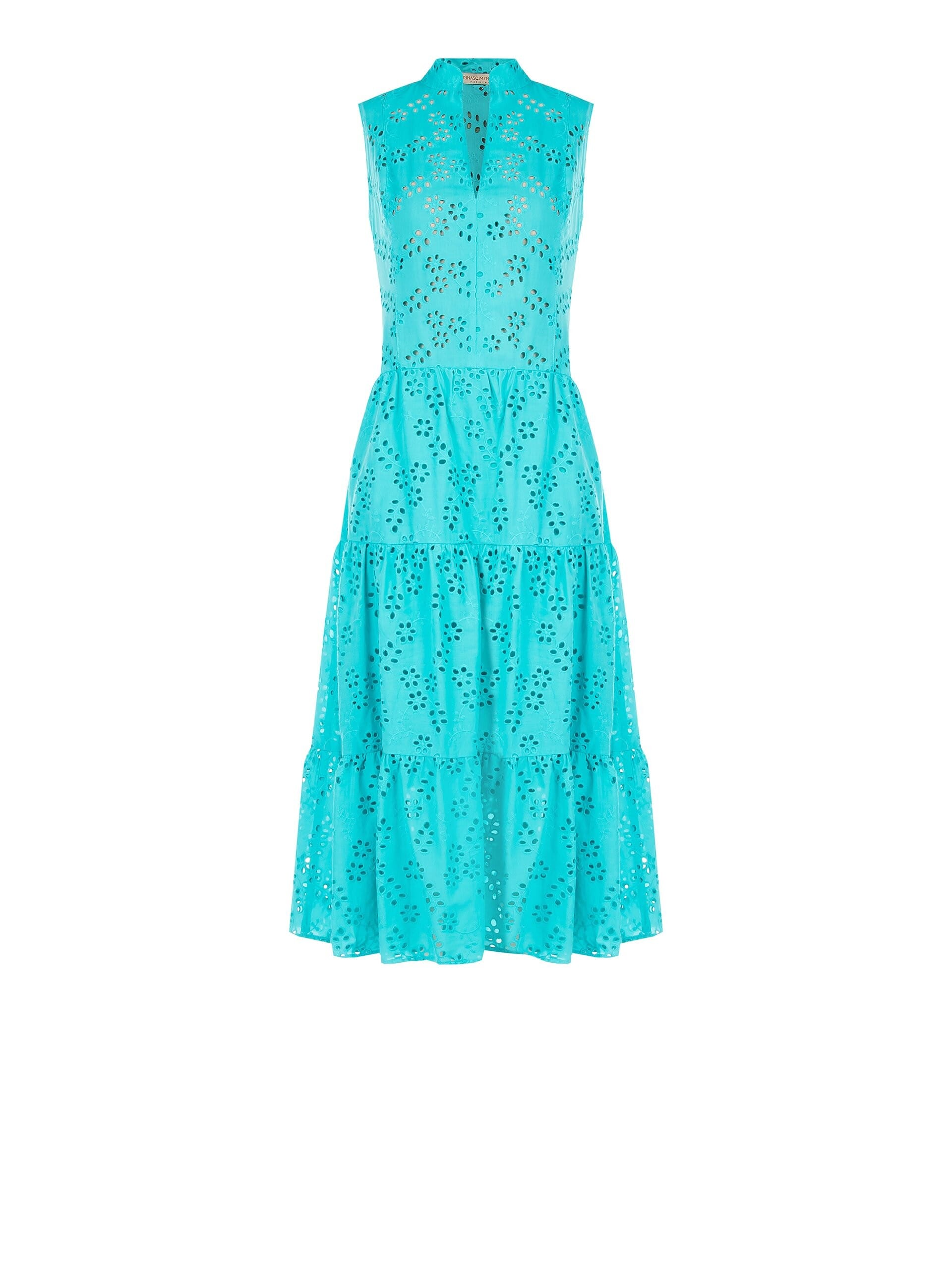 Robe longue à col en V en sanglier à volants Rinascimento