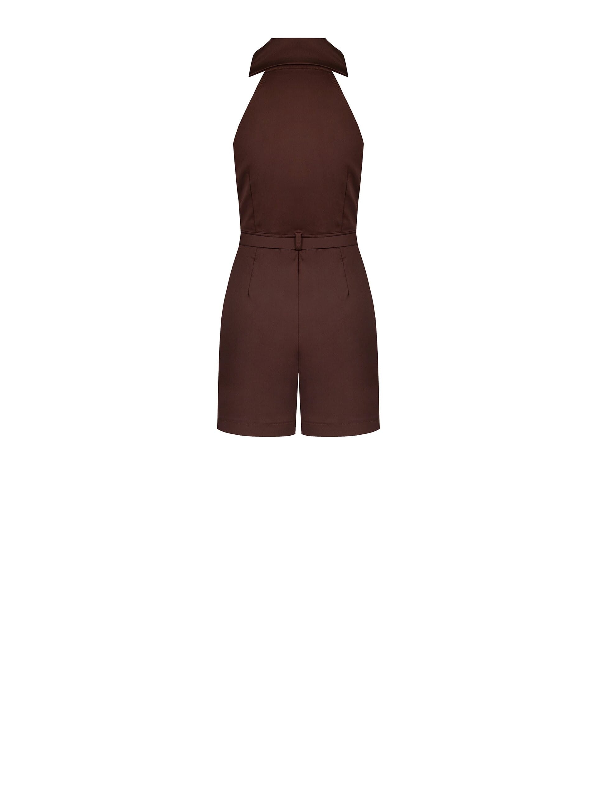 Pantalon-culotte plissé en coton mélangé extensible avec ceinture à logo rigide Rinascimento