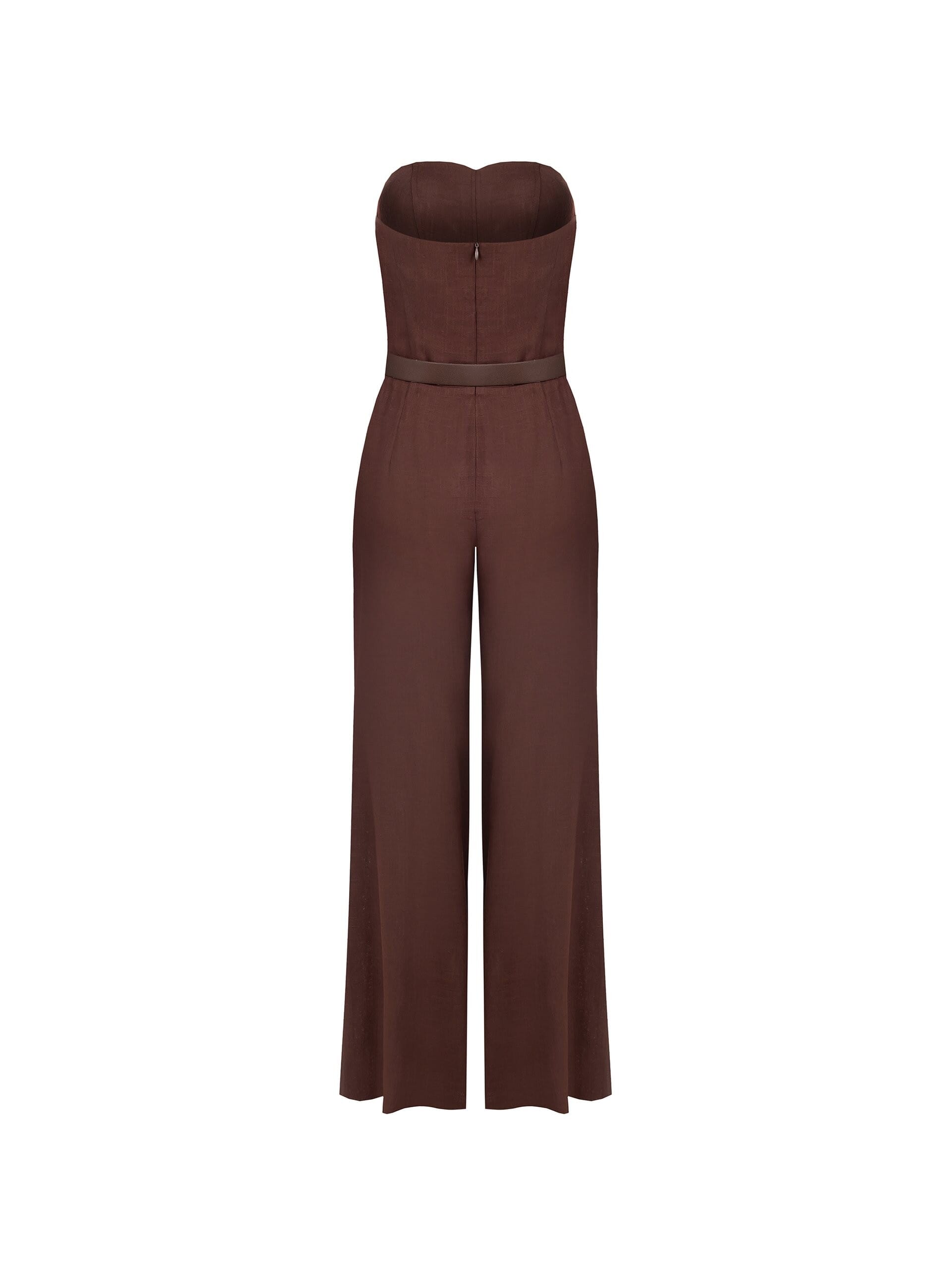 Mixed Viscose And Linen Palazzo Suit With Matching Leather Imitation Belt Rinascimento