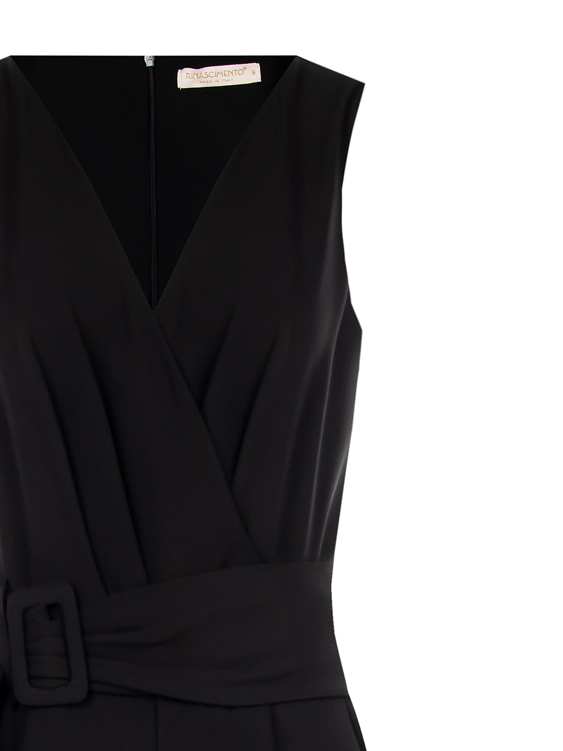 Stretch Cotton Blend Full Length Suit With Rigid Logo Belt Rinascimento