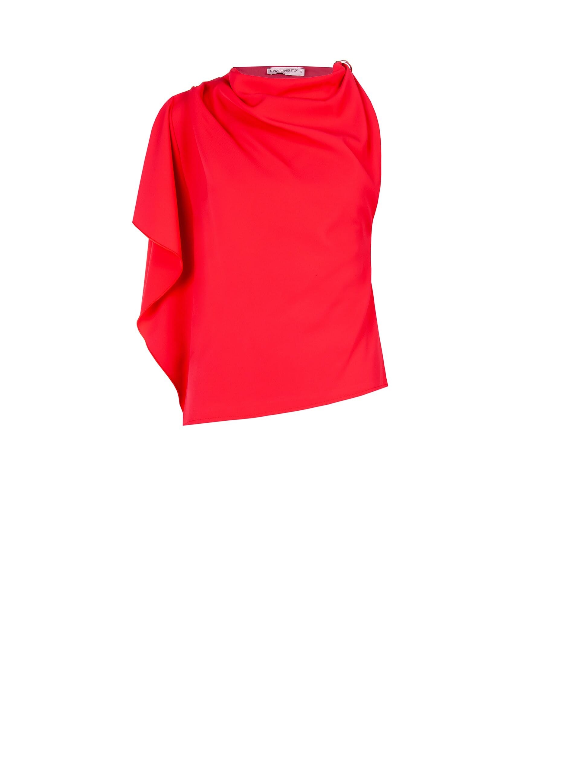 Blusa Asimmetrica In Tessuto Fluido Arricciata Sulla Spalla Rinascimento