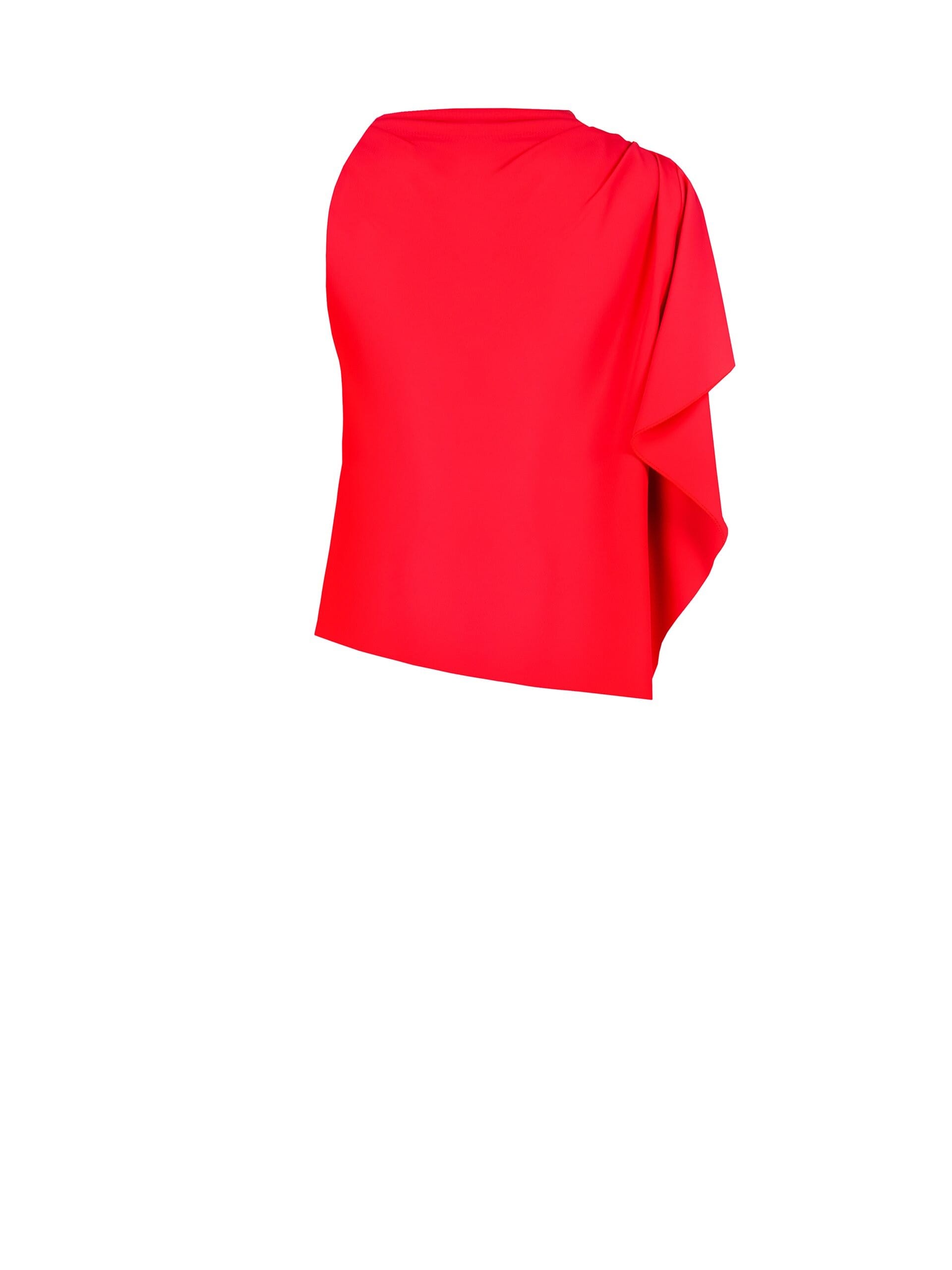 Blusa Asimmetrica In Tessuto Fluido Arricciata Sulla Spalla Rinascimento