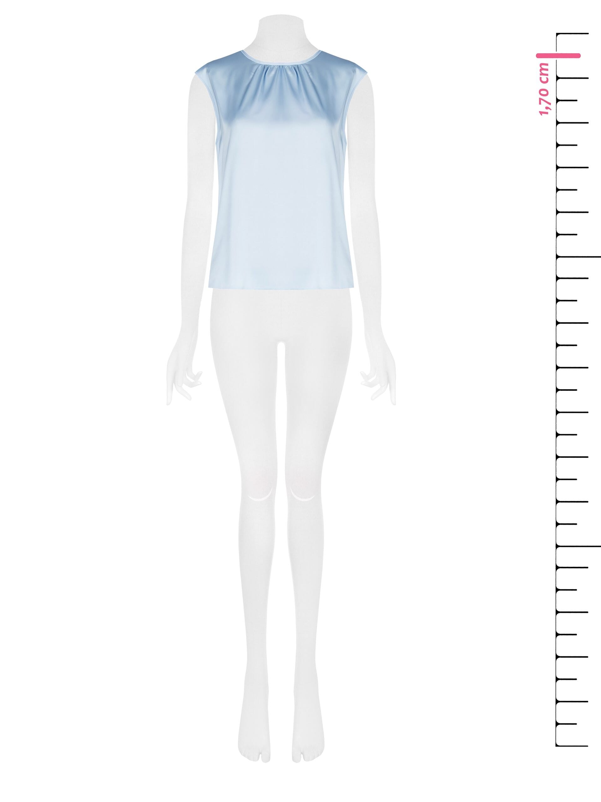 Fitted and flowing Satin Top with Madonna Neckline Rinascimento