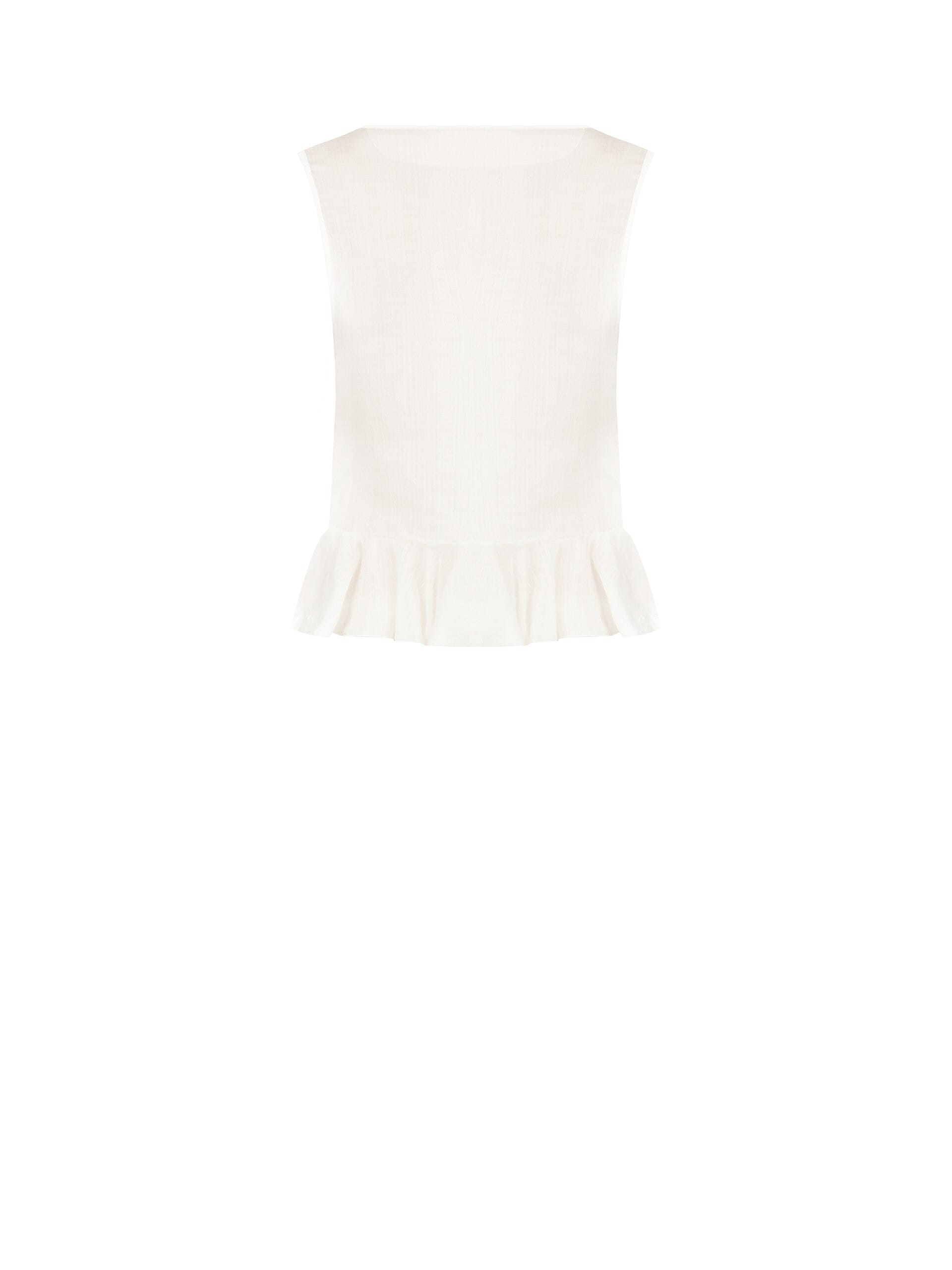 Extralight Lyocell Wide Top With Ruffle And Rose Appliqué Rinascimento