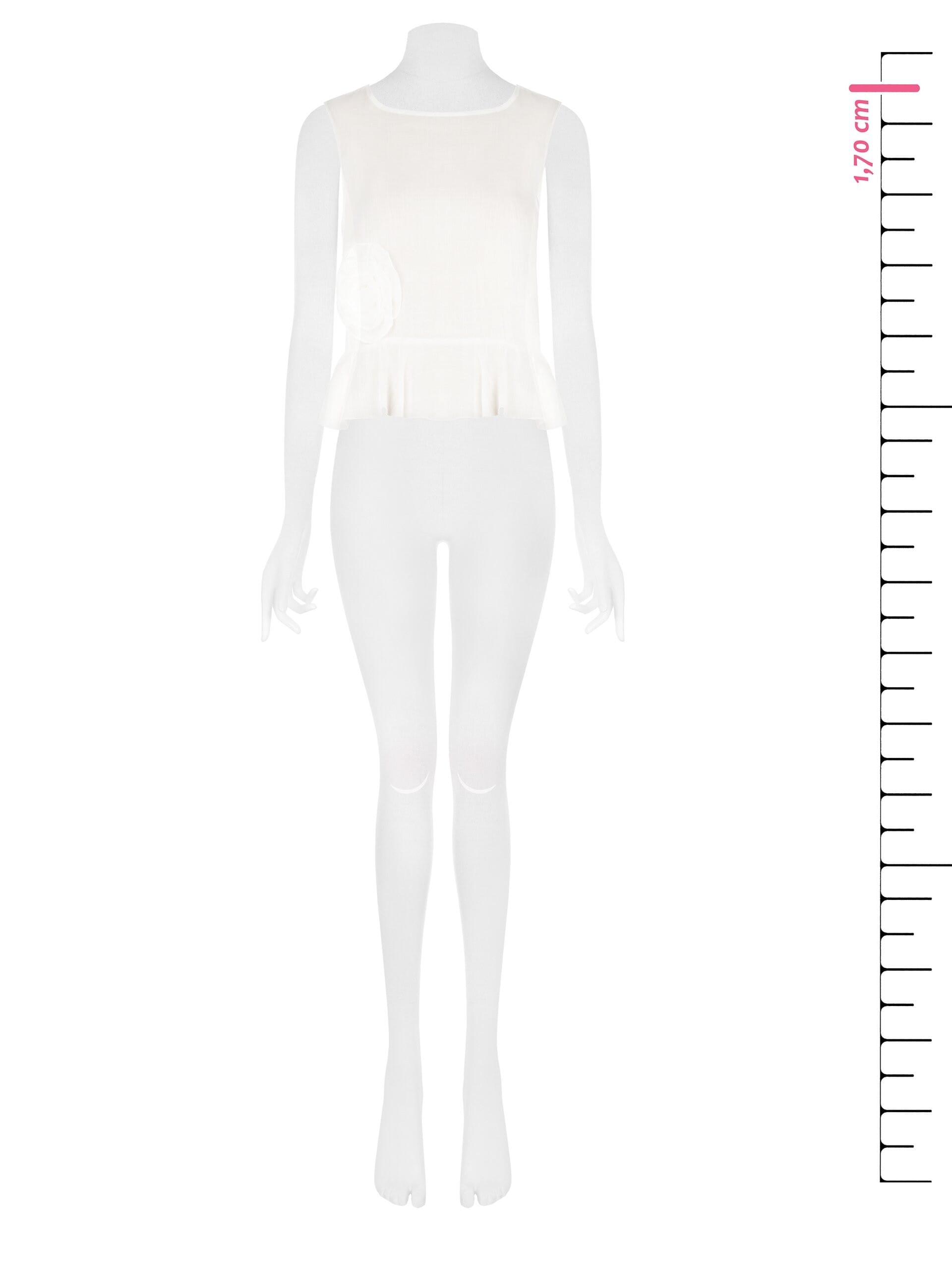 Extralight Lyocell Wide Top With Ruffle And Rose Appliqué Rinascimento