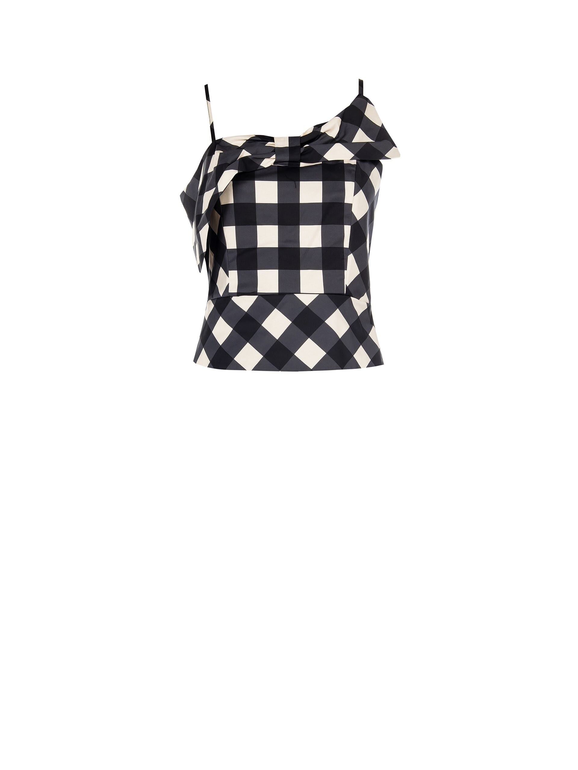 Mixed Cotton Bustier Top With Maxi Bow Rinascimento