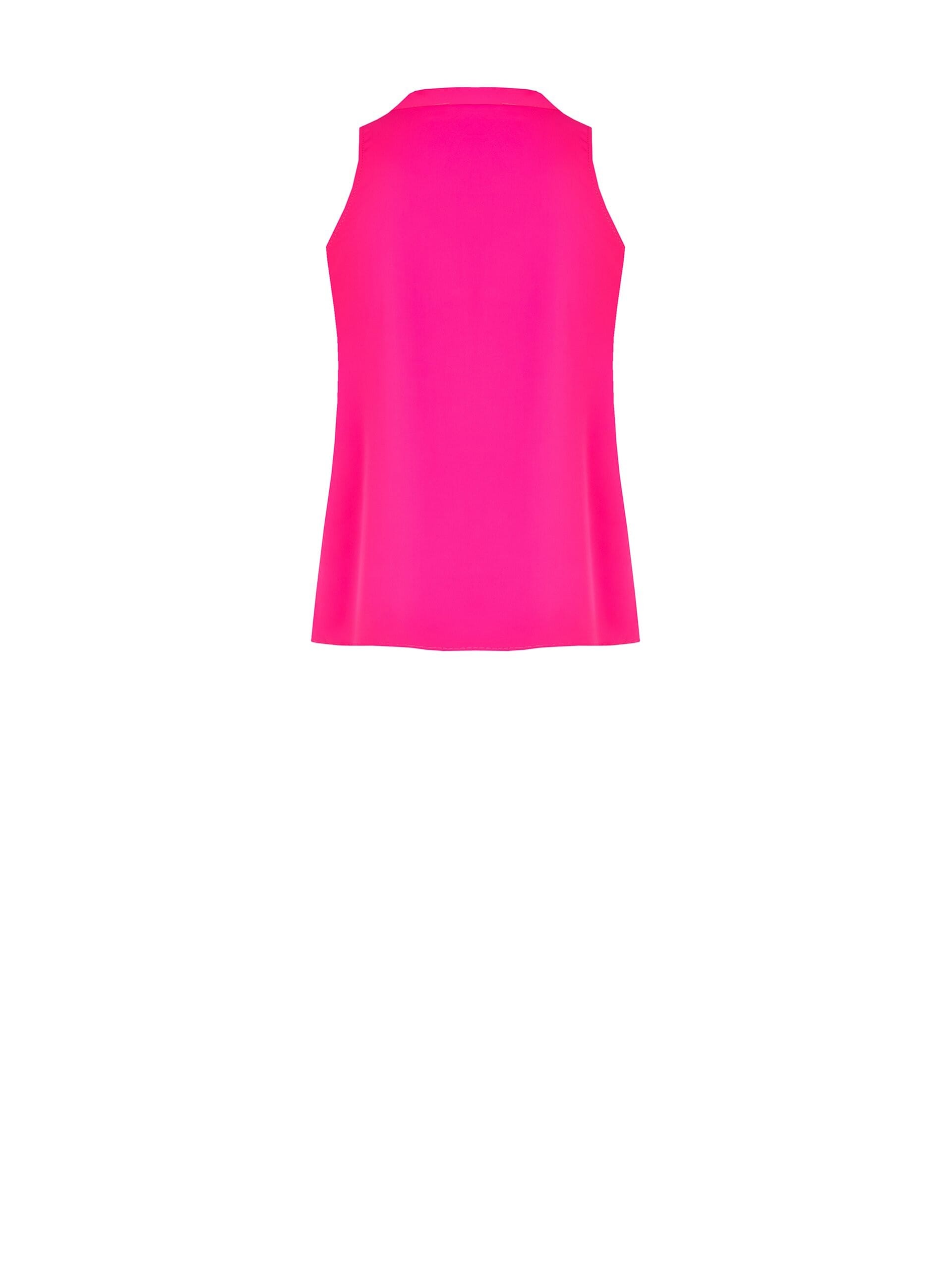 Fluid Satin Opaque Blouse With Ruffle Front Rinascimento