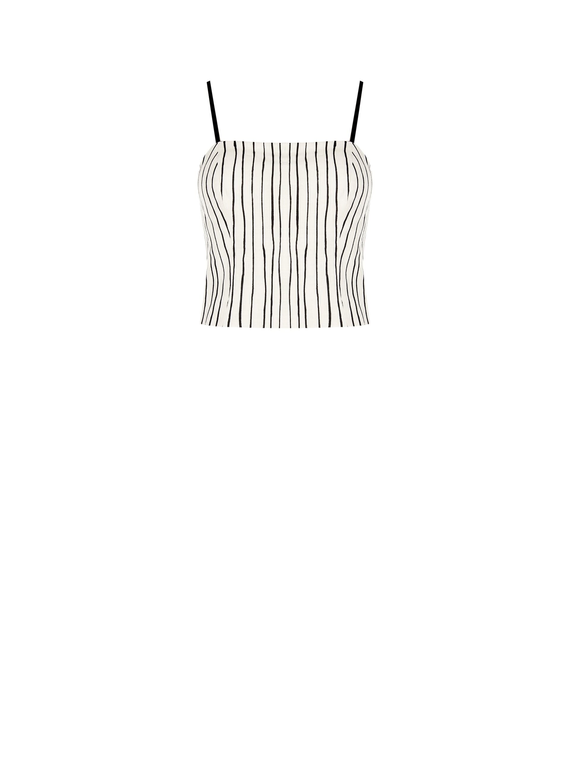 Irregular Striped Cotton Crop Top Bustier Rinascimento