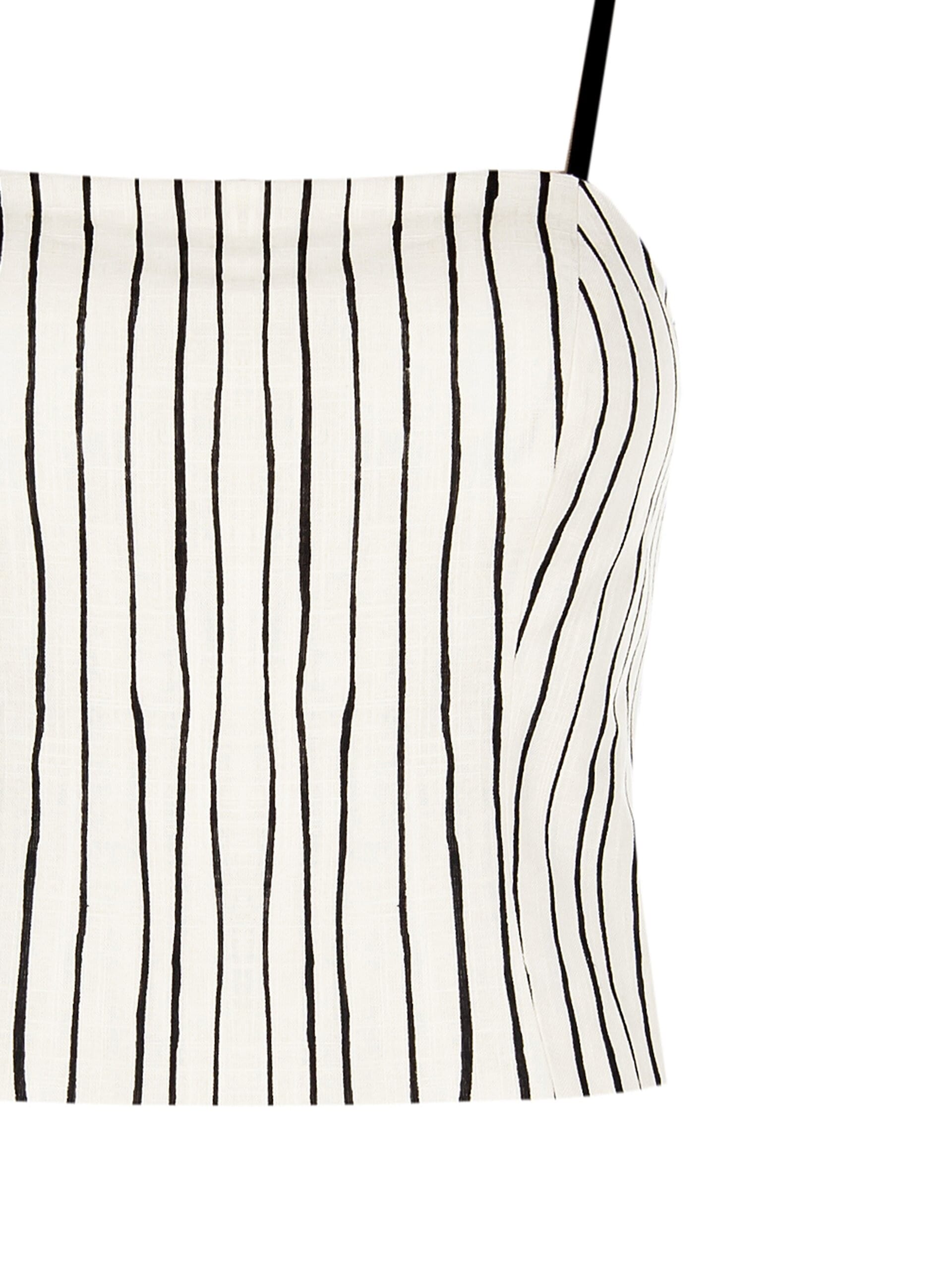 Irregular Striped Cotton Crop Top Bustier Rinascimento