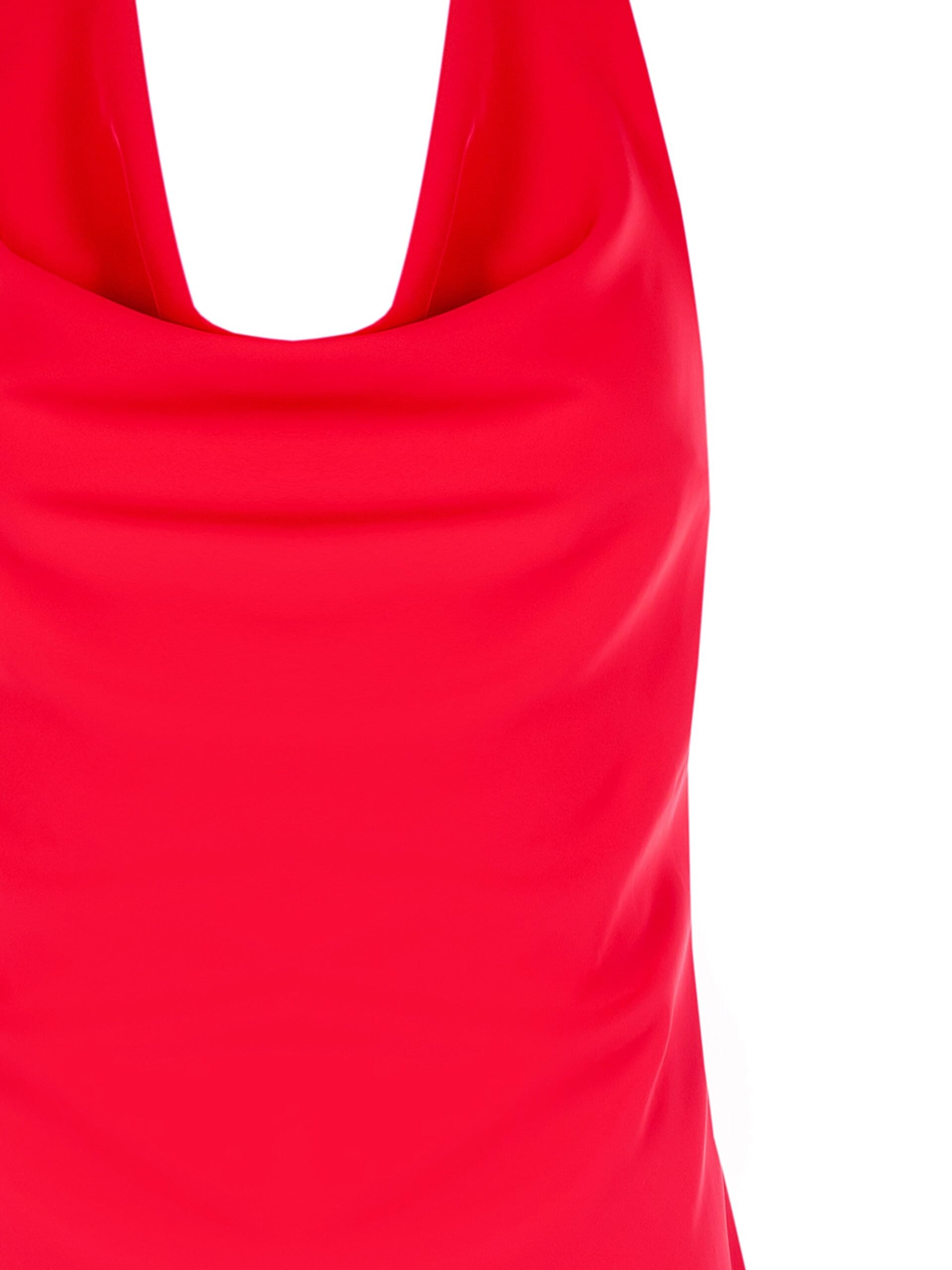 Rinascimento Fluid Fabric Ring Neckline Fitted Top