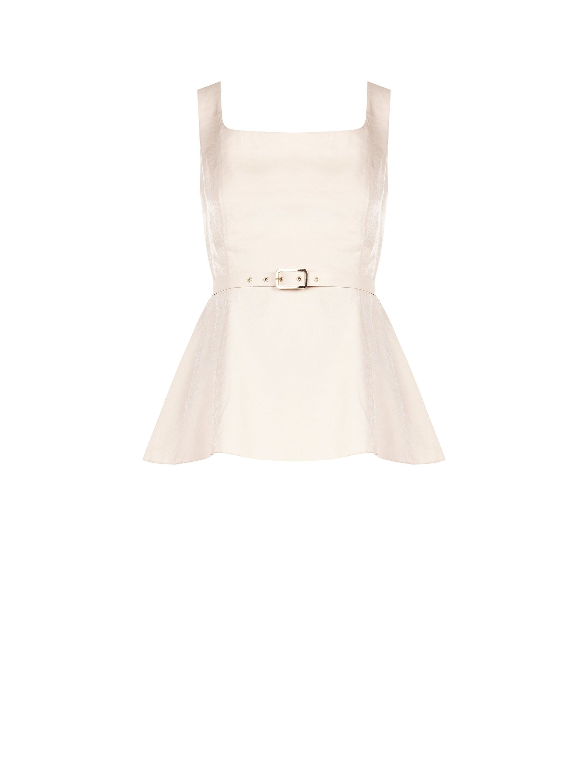 Pleated Viscose Mix Pearl Effect Top with Coordinating Belt Rinascimento