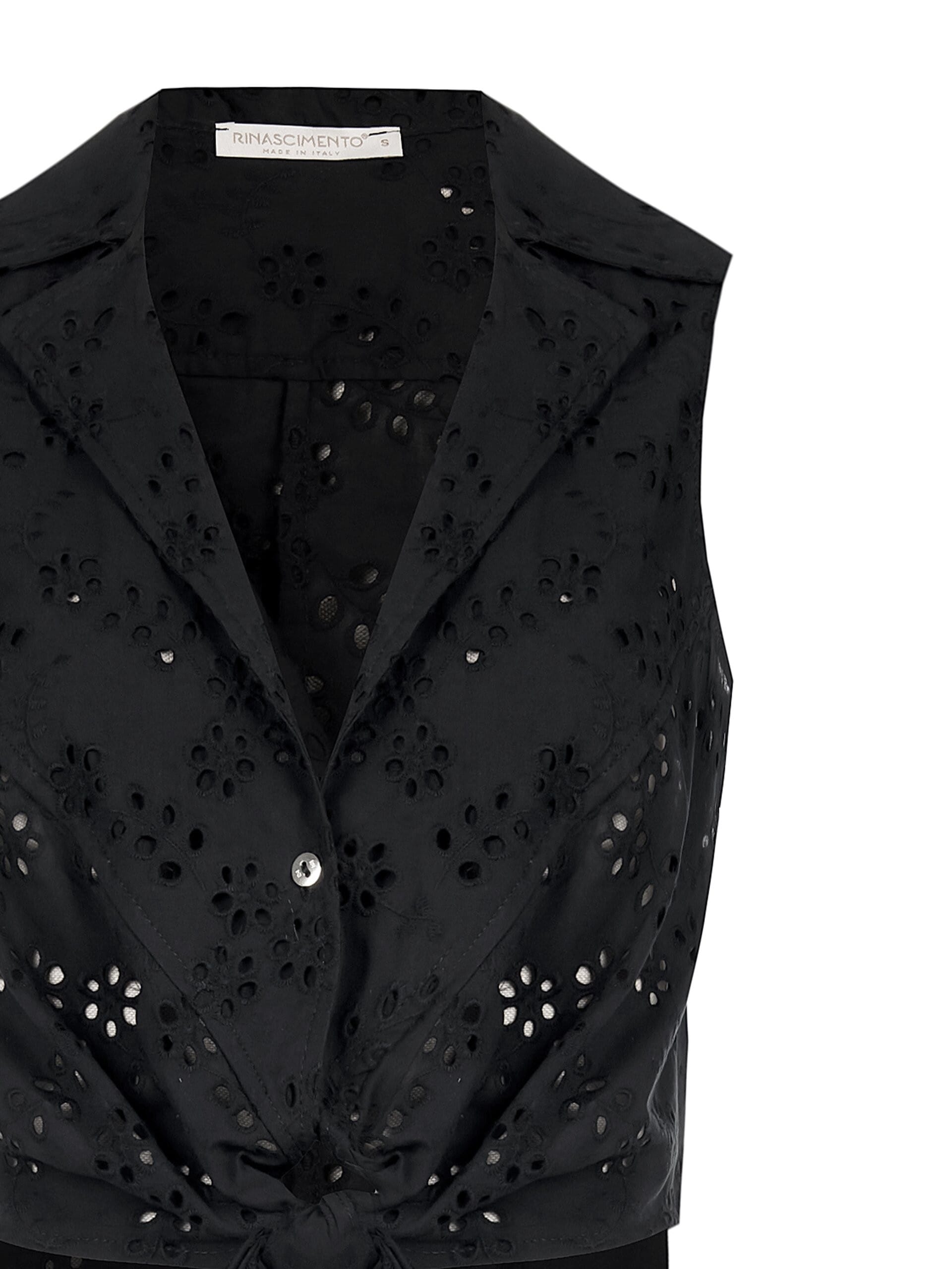 Rinascimento Cotton Sangallo Knot Crop Shirt