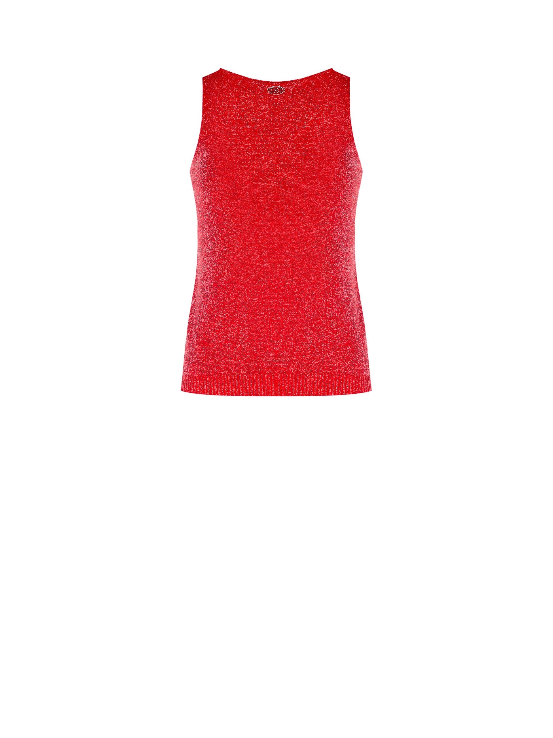 Slim Fit Viscose And Lurex Knit Top Glitter Effect Rinascimento