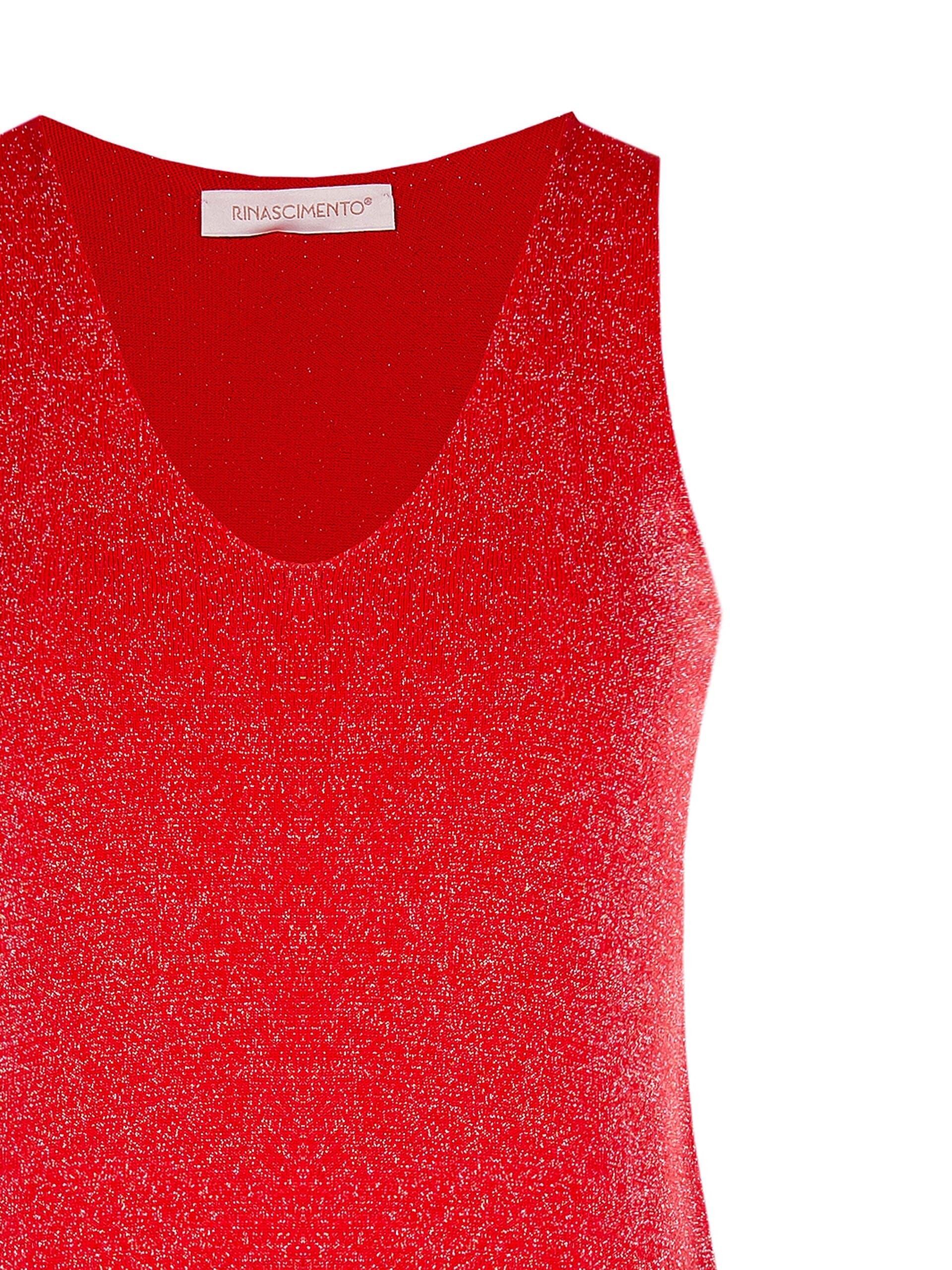 Slim Fit Viscose And Lurex Knit Top Glitter Effect Rinascimento