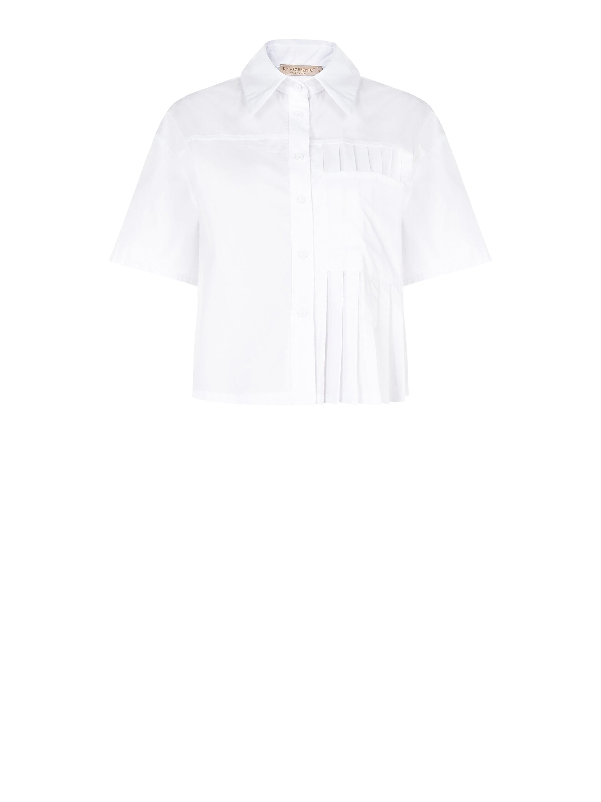 Short Over Cotton Shirt With Pleat Detail Rinascimento