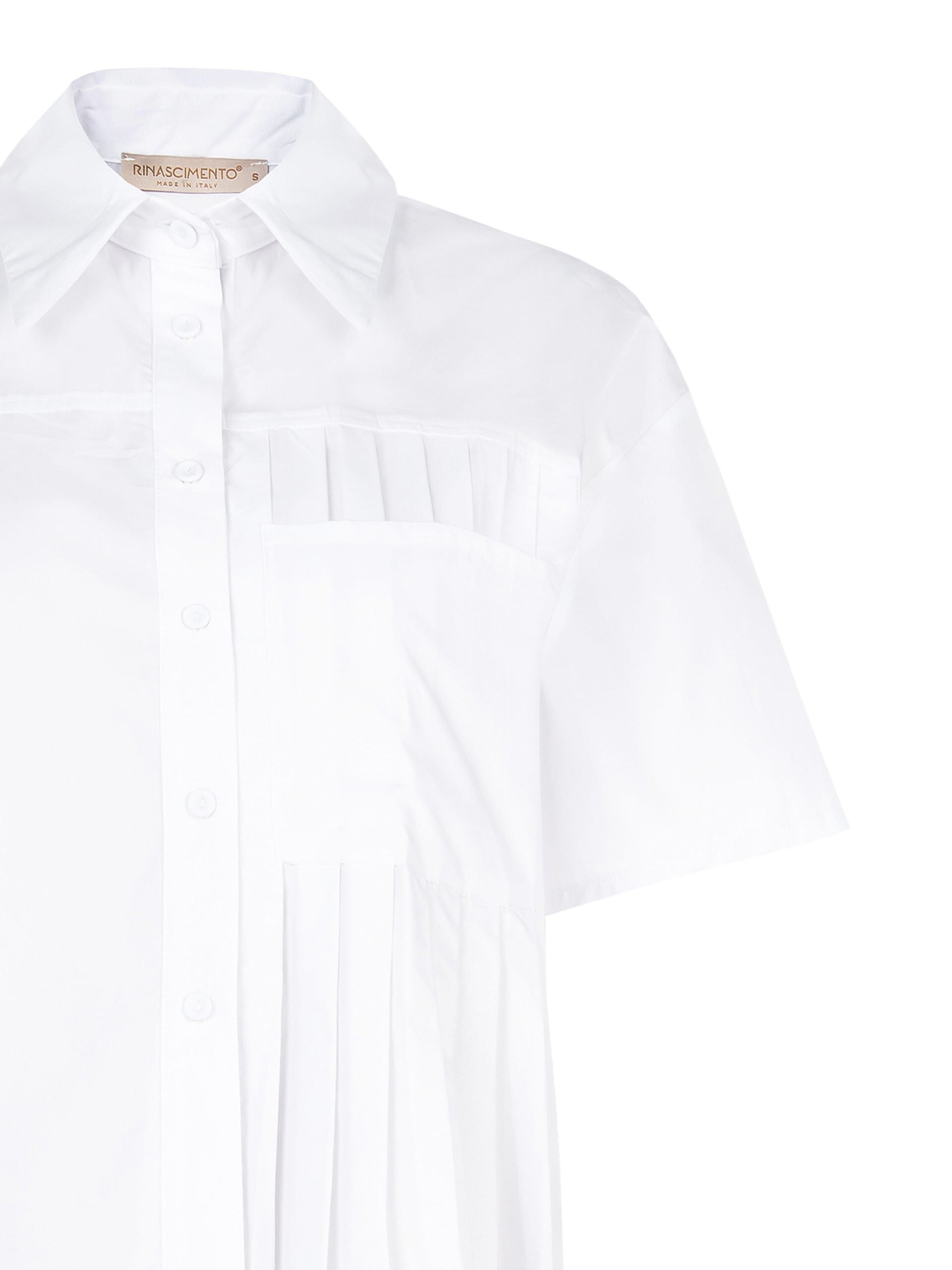 Short Over Cotton Shirt With Pleat Detail Rinascimento