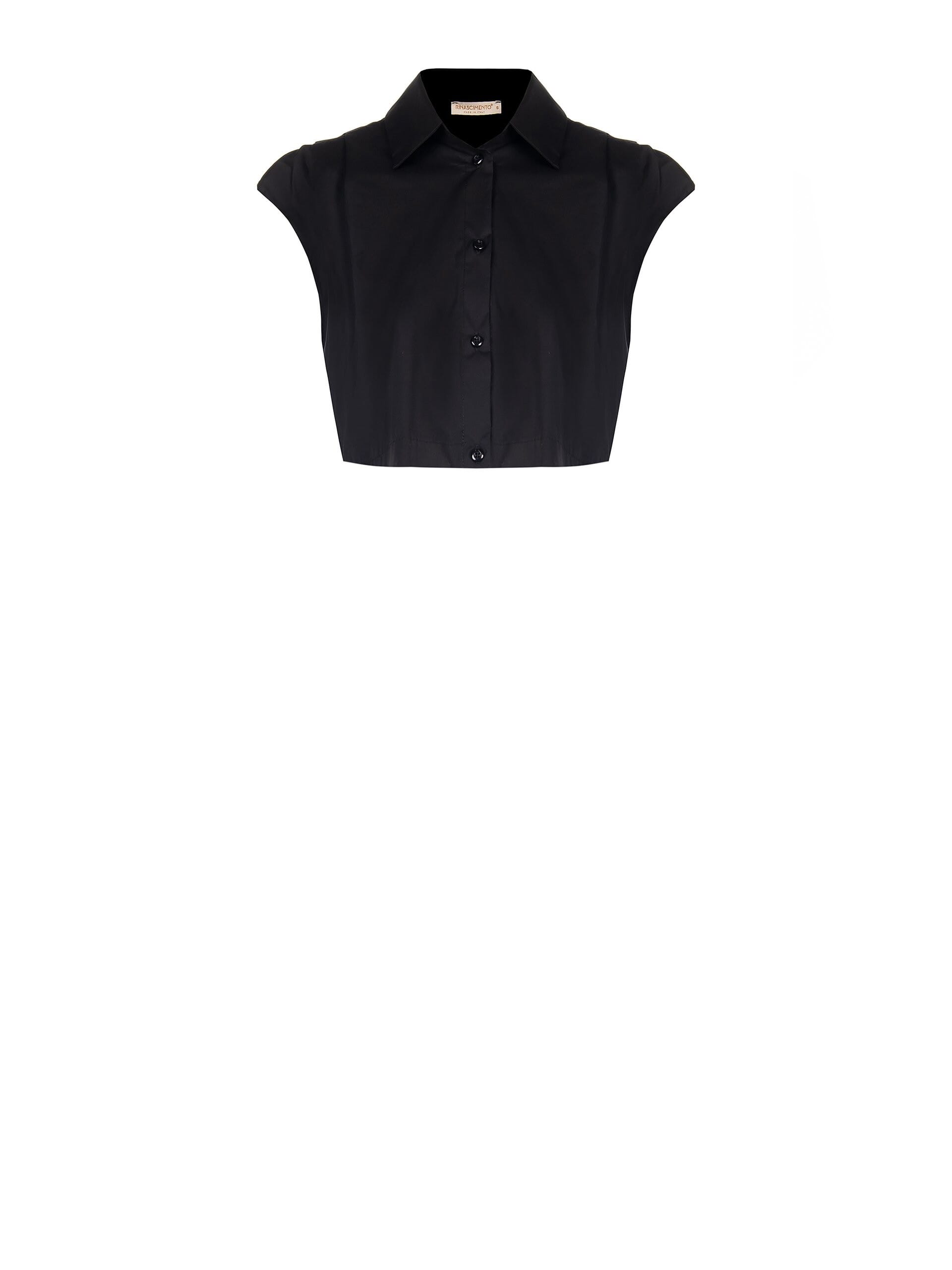 Camicia Crop Top In Cotone Con Coulisse Dietro Rinascimento