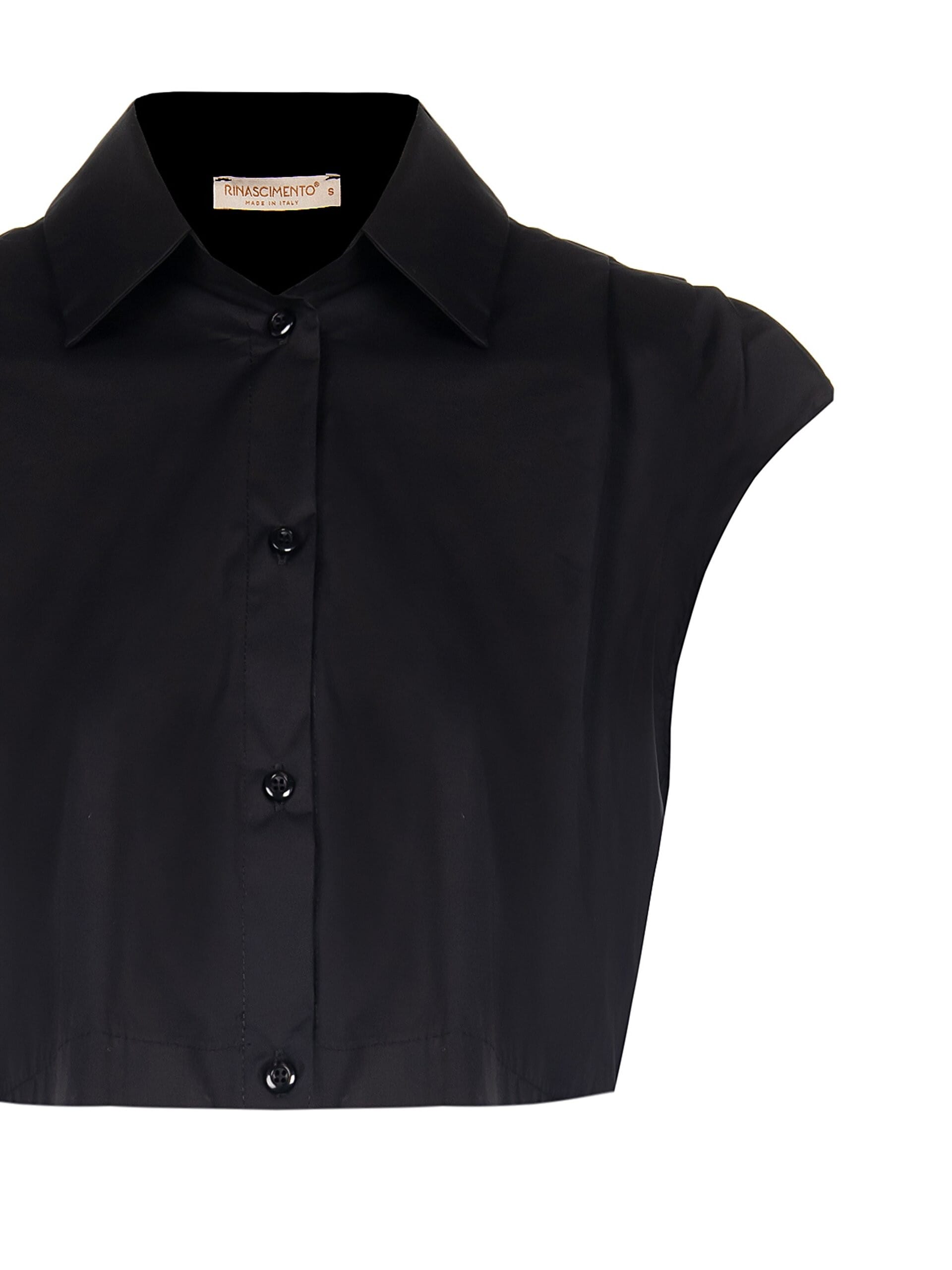 Camicia Crop Top In Cotone Con Coulisse Dietro Rinascimento