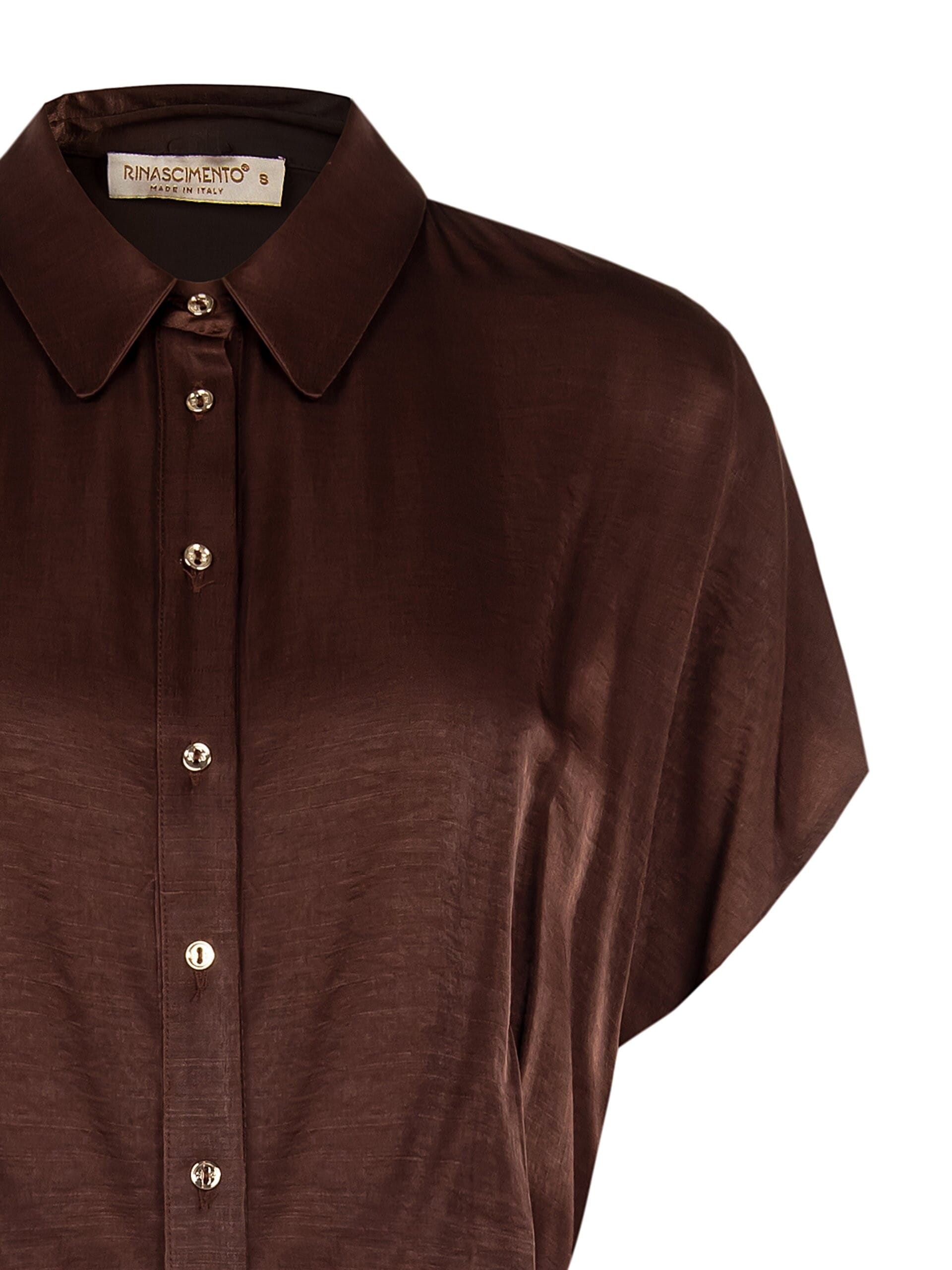 Camicia Corta Fluida In Raso Con Fondo A Palloncino Rinascimento