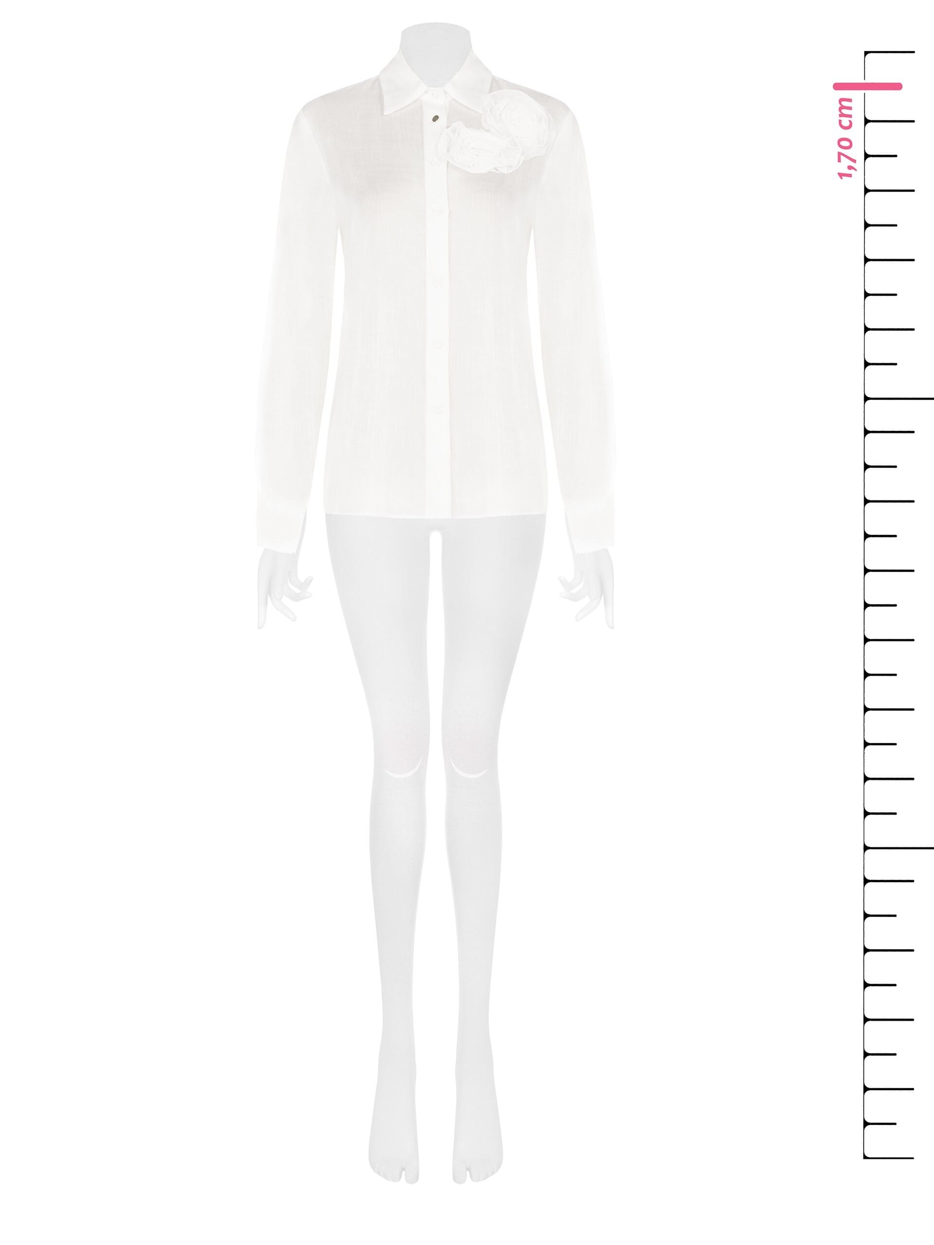 Camicia In Lyocell Ultralight Con Rose Applicate Rinascimento