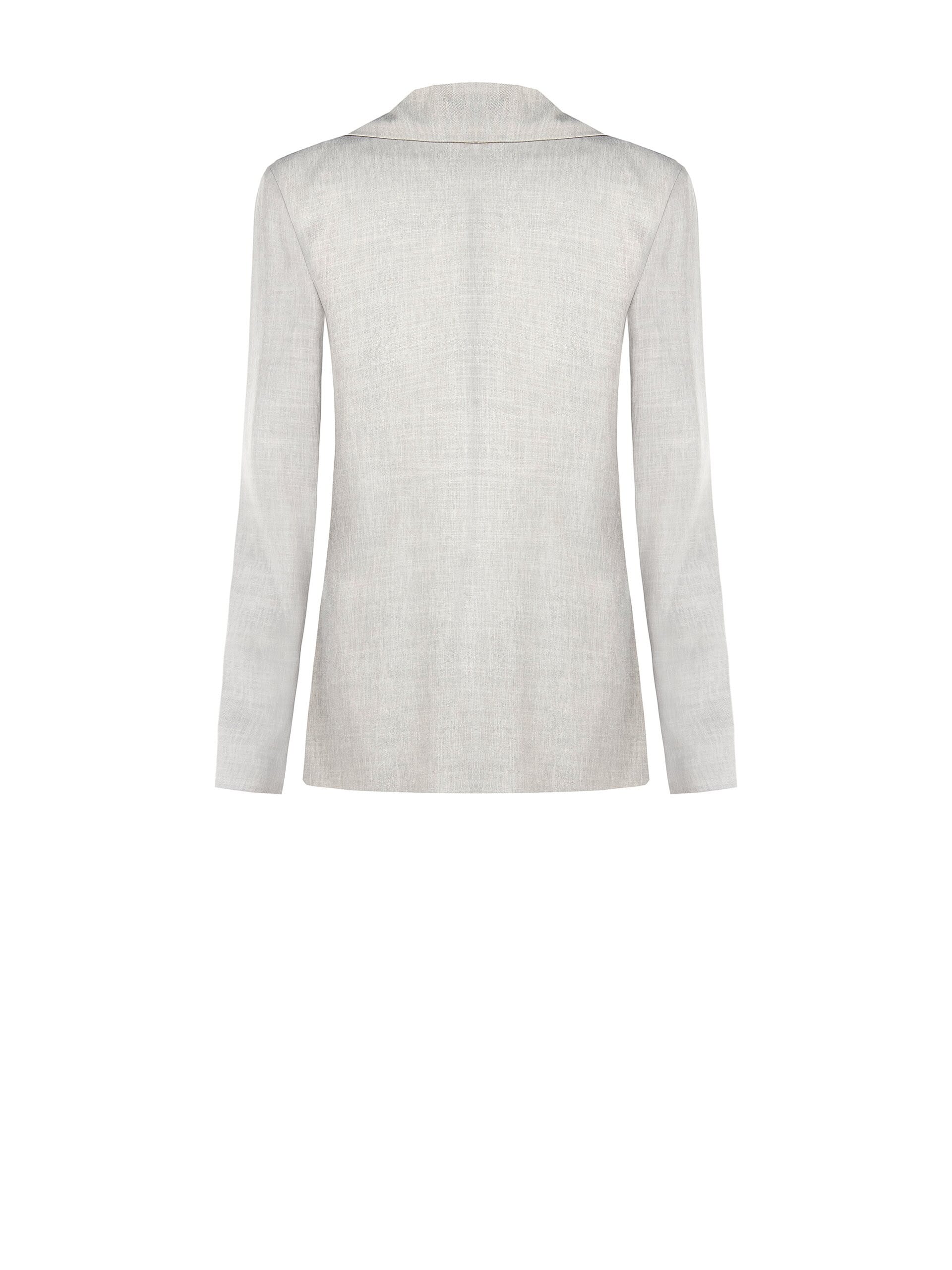 Viscose And Lyocell Blend Over Fitted Blazer Jacket With Triangle Button Rinascimento