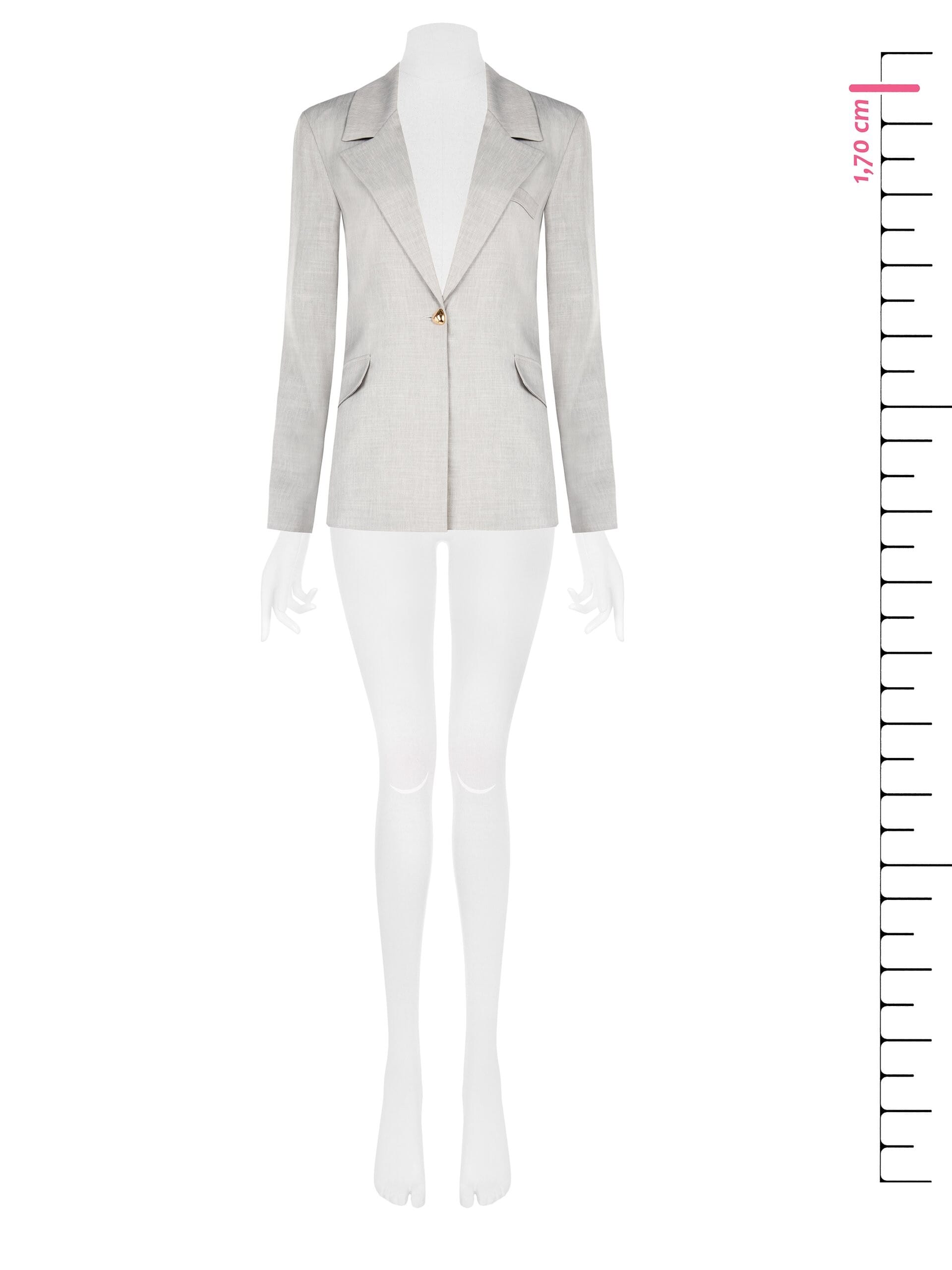 Viscose And Lyocell Blend Over Fitted Blazer Jacket With Triangle Button Rinascimento