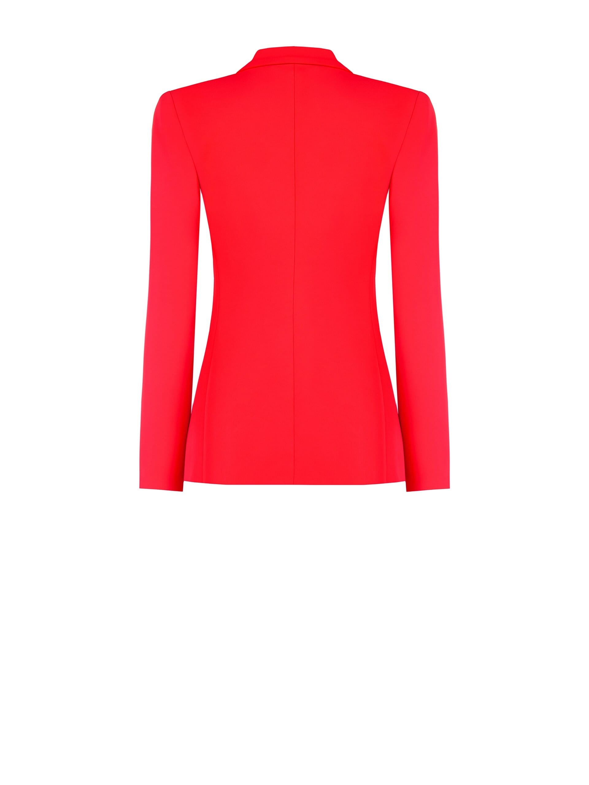 Fluid Fabric Short Blazer Jacket With Metal Button Rinascimento