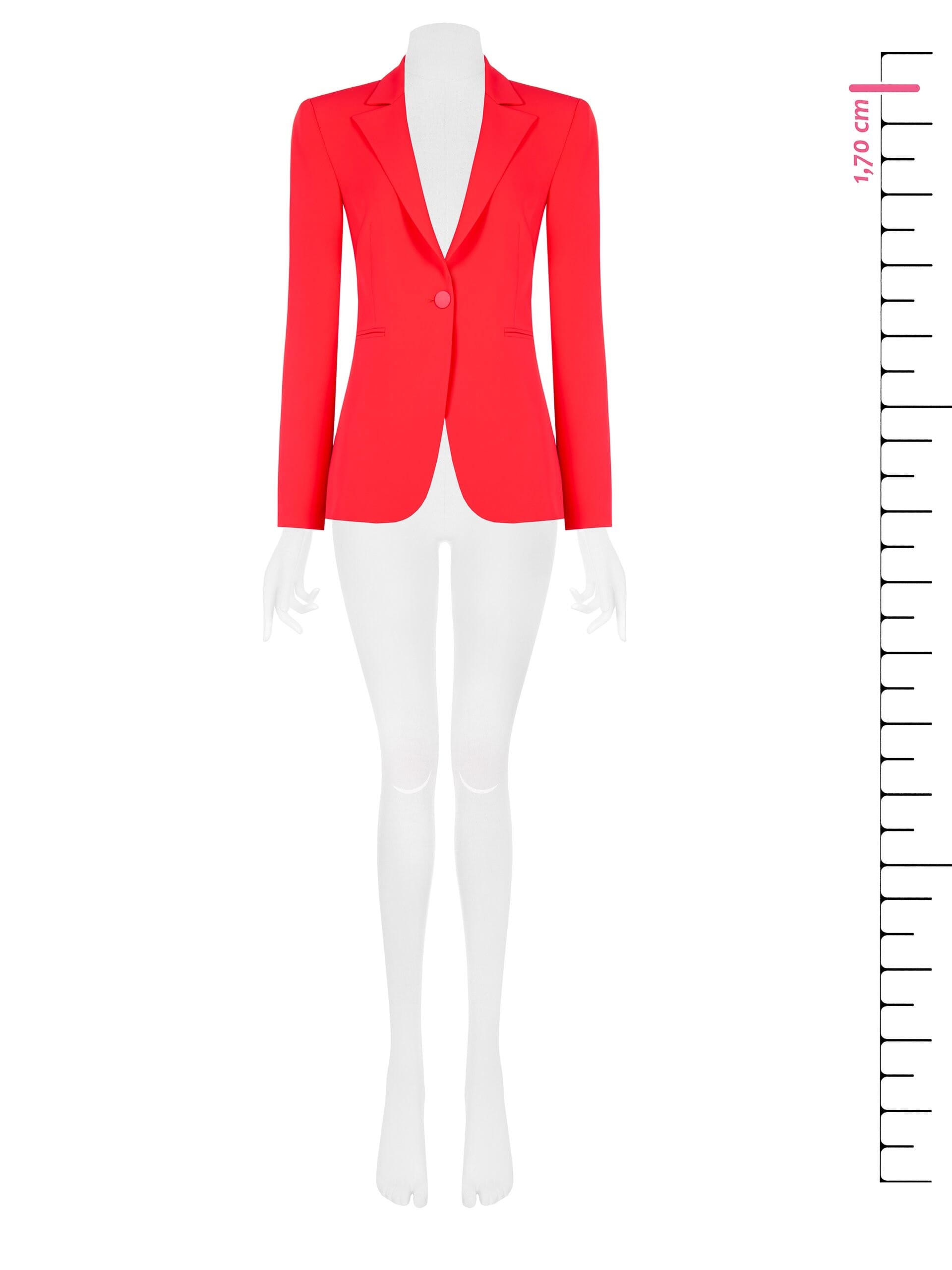 Fluid Fabric Short Blazer Jacket With Metal Button Rinascimento