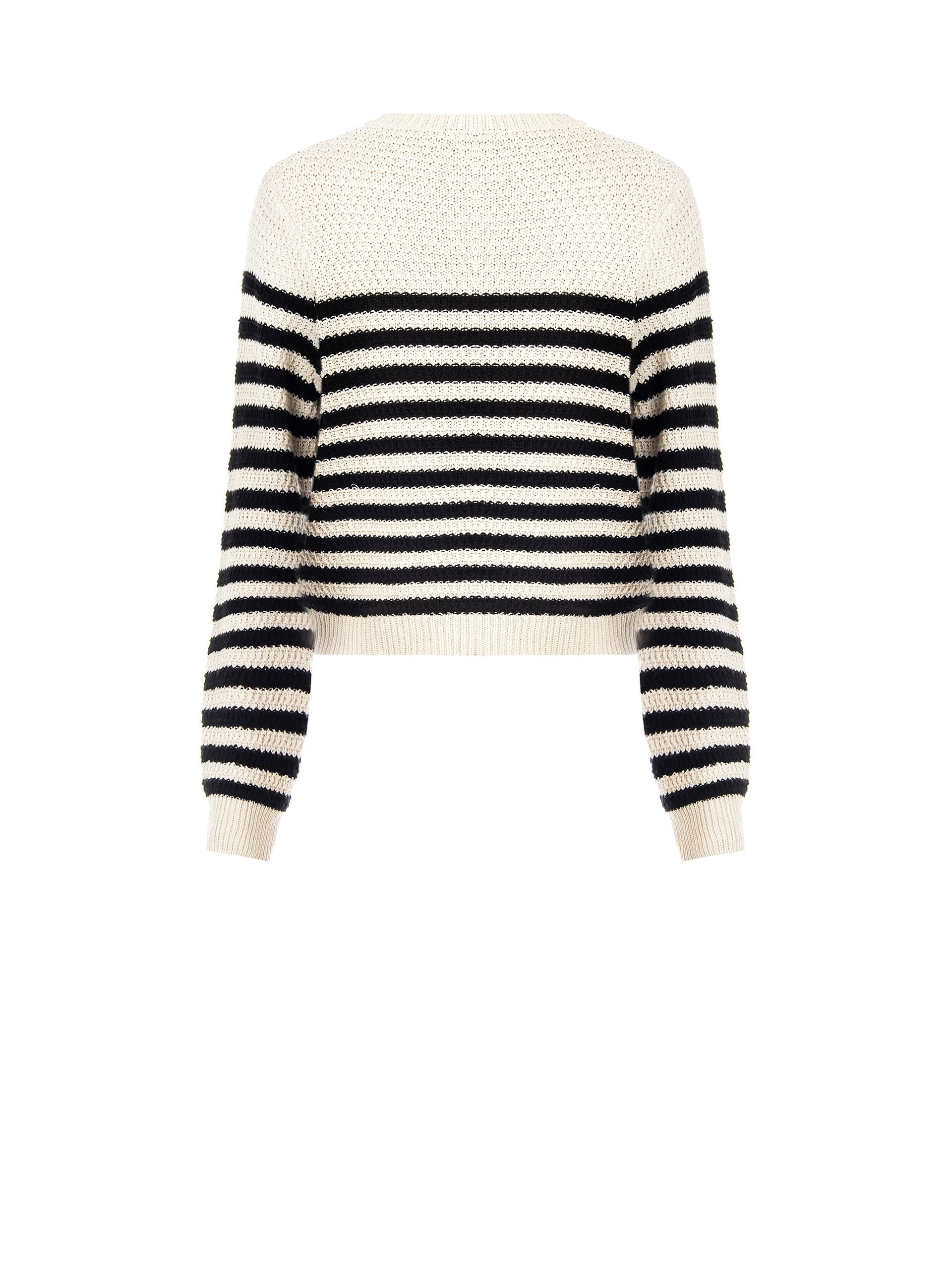 Striped Crochet Sweater With Rr Logo Rinascimento