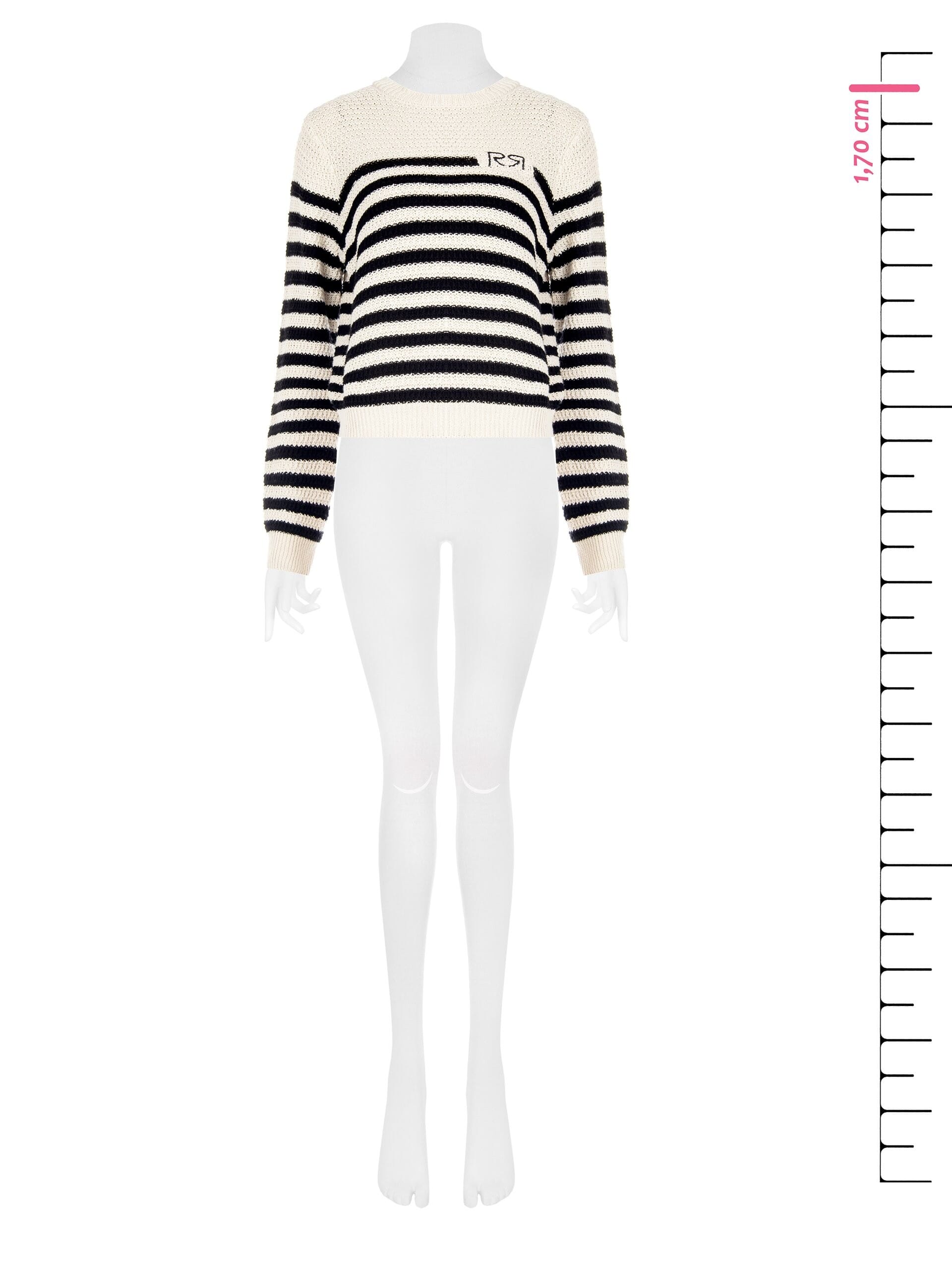 Striped Crochet Sweater With Rr Logo Rinascimento