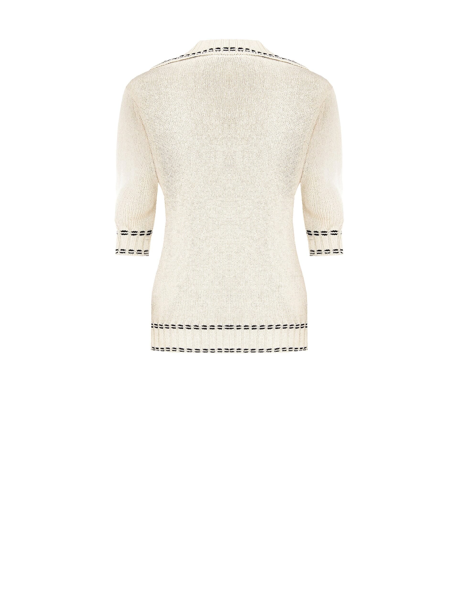 Rinascimento V-Neck Cable Knit Polo Shirt