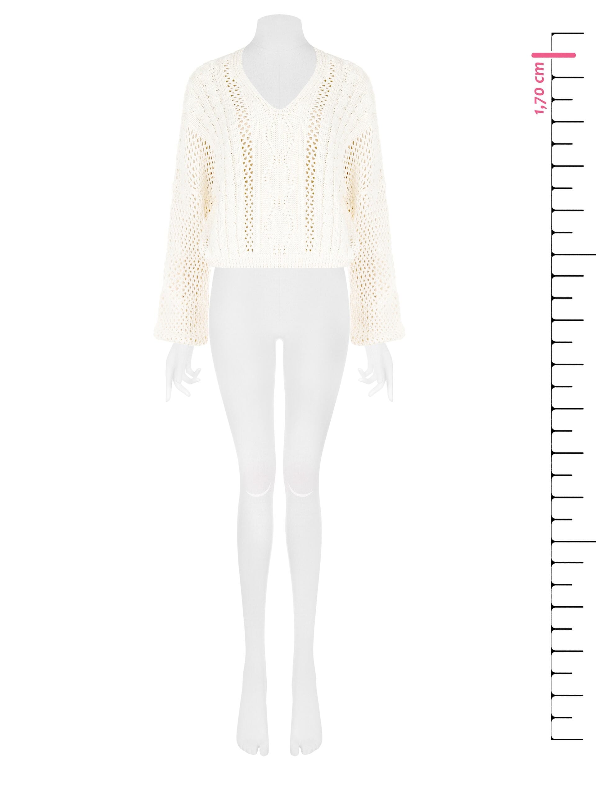Cotton Blend Perforated Knit With Combined Braid And Lozenge Motifs Rinascimento
